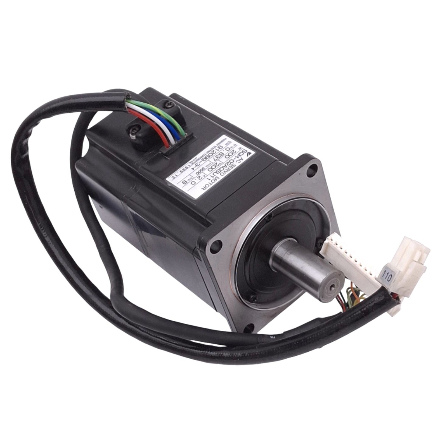 Used Yaskawa SGM-02AGSU11 AC Servo Motor 200VAC 2A, 200W 3000rpm Max, 60mm Frame