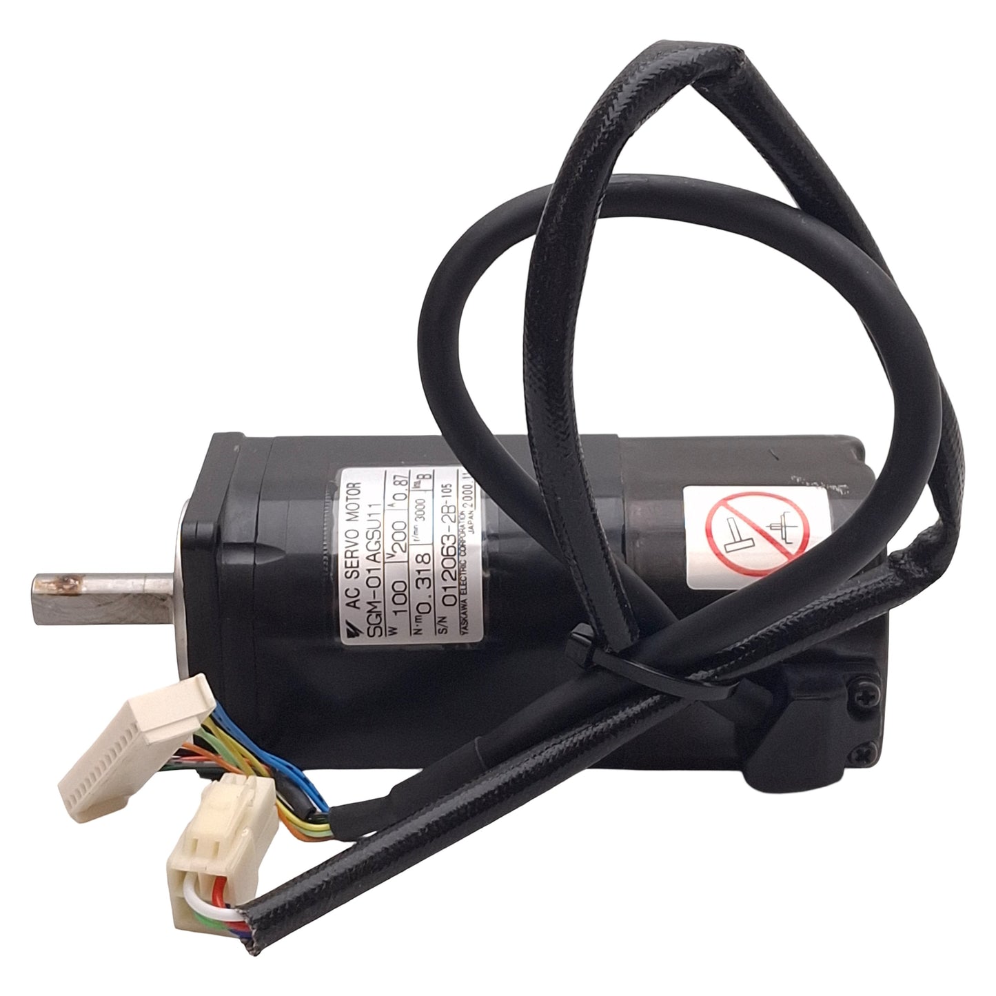 Used Yaskawa SGM-01AGSU11 Sigma AC Servo Motor, 100W, 3000rpm, 0.318Nm, 200VAC, 40mm