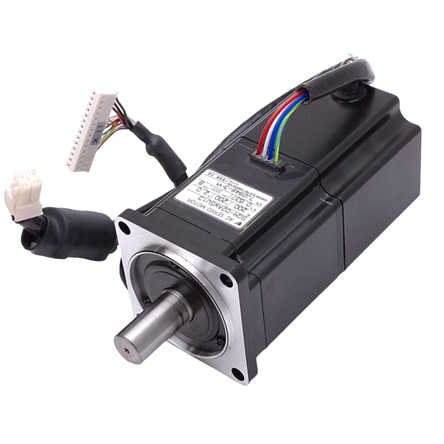 Used Yaskawa SGM-02AWSU13 AC Servo Motor 200VAC 2A, 200W 3000rpm Max, 60mm Frame
