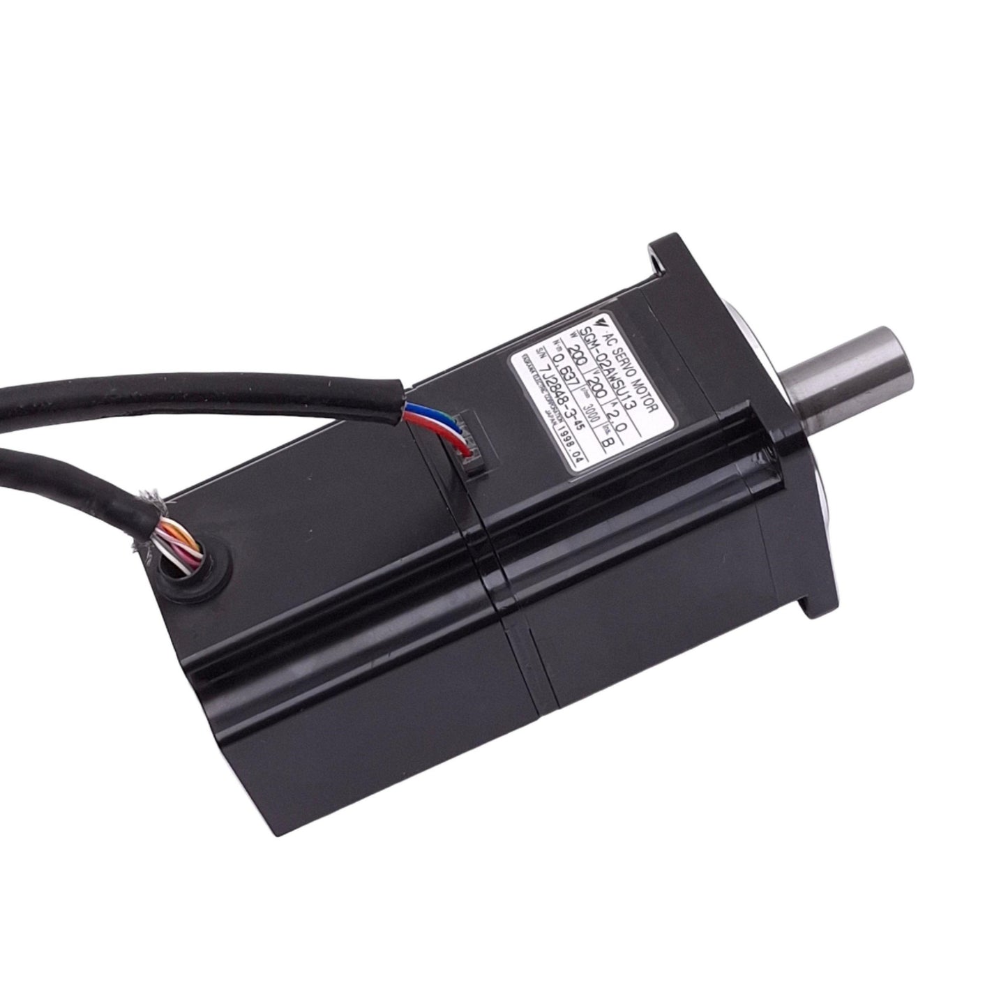 Used Yaskawa SGM-02AWSU13 AC Servo Motor 200VAC 2A, 200W 3000rpm Max, 60mm Frame