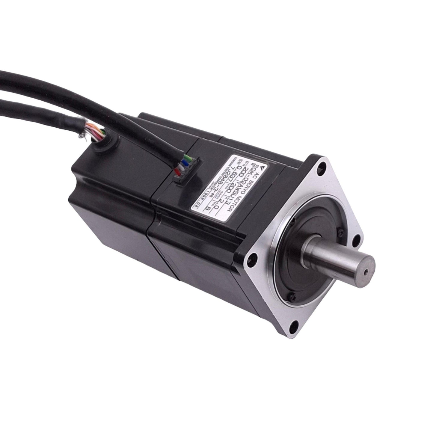 Used Yaskawa SGM-02AWSU13 AC Servo Motor 200VAC 2A, 200W 3000rpm Max, 60mm Frame