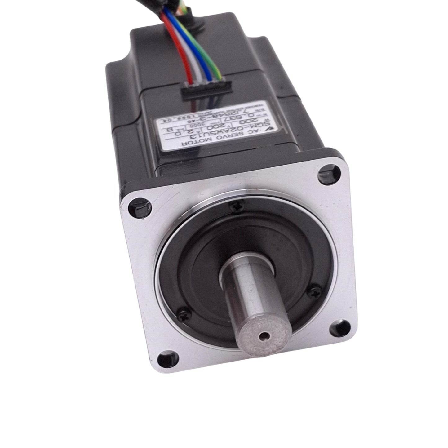 Used Yaskawa SGM-02AWSU13 AC Servo Motor 200VAC 2A, 200W 3000rpm Max, 60mm Frame