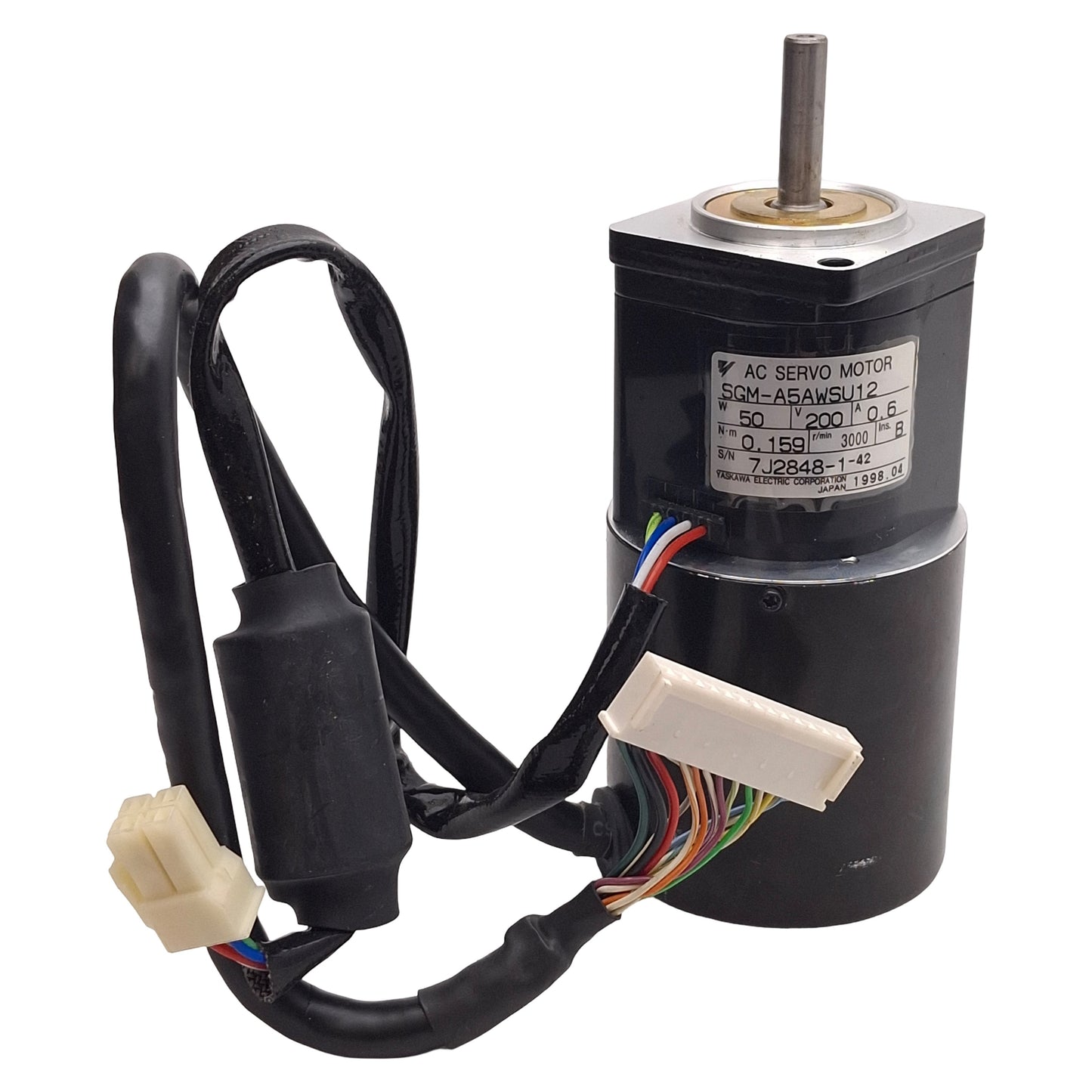 Used Yaskawa SGM-A5AWSU12 Sigma AC Servo Motor, 50W, 3000rpm, 0.159Nm, 200VAC, 40mm