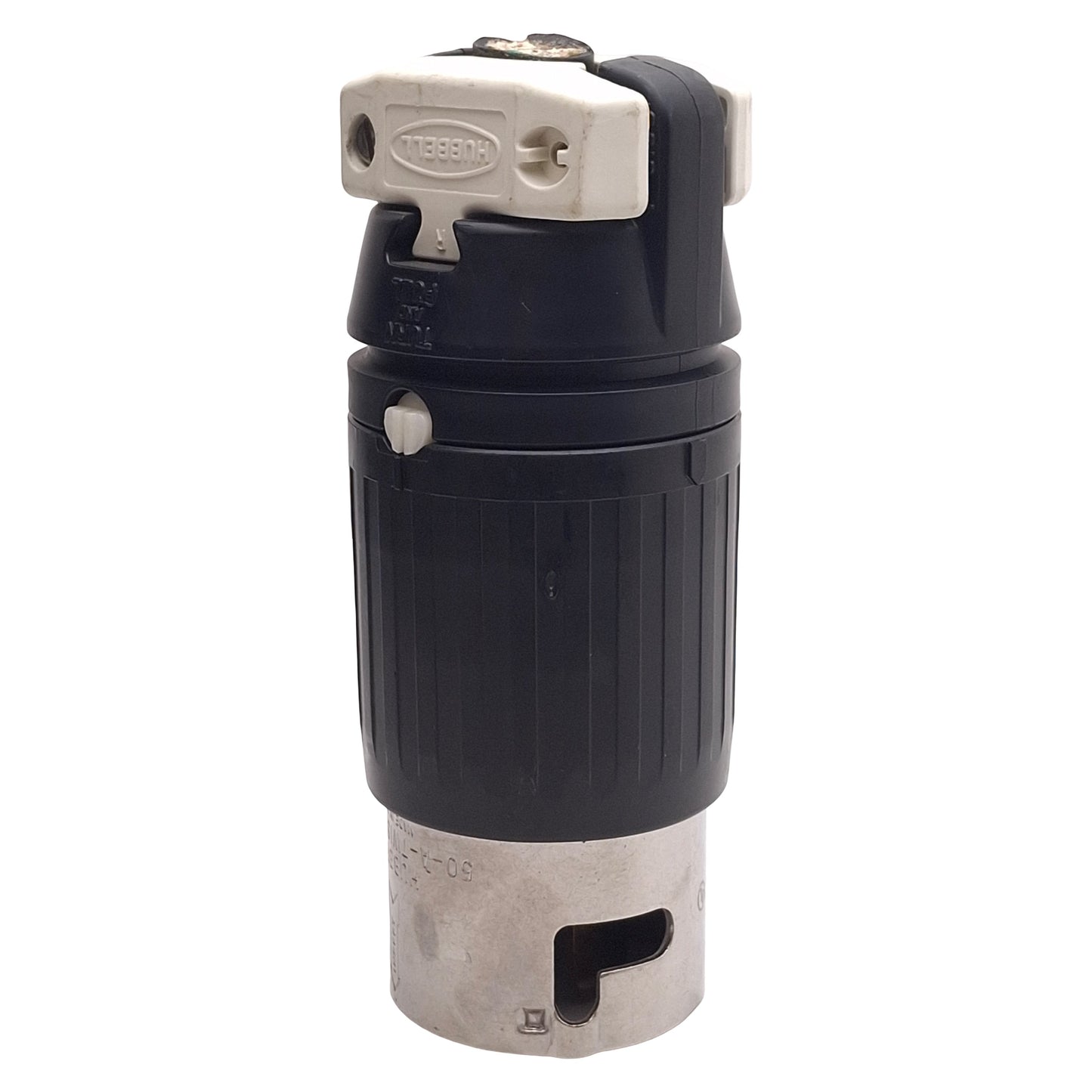 Used Hubbell CS-8265C Twist-Lock Male Plug, 2-Pole 3-Wire Grounding, 50A 250VAC