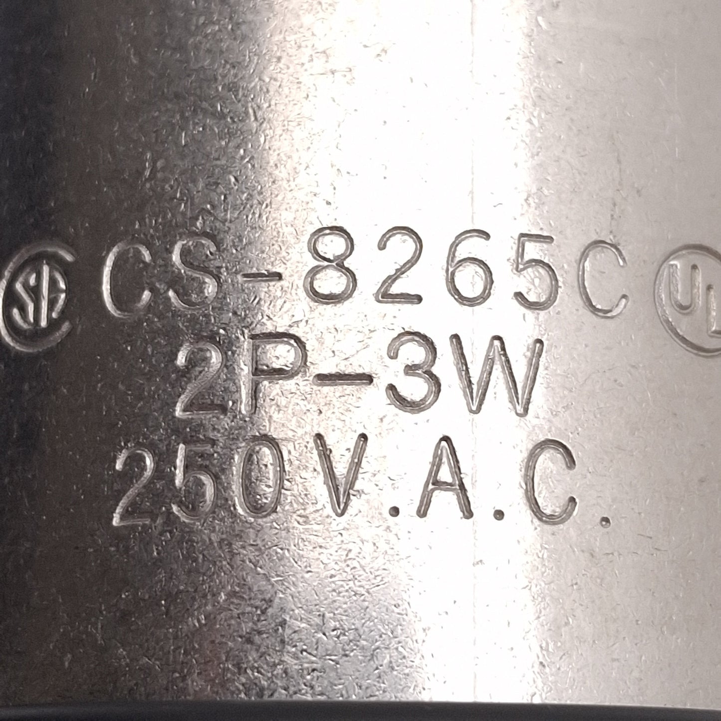 Used Hubbell CS-8265C Twist-Lock Male Plug, 2-Pole 3-Wire Grounding, 50A 250VAC