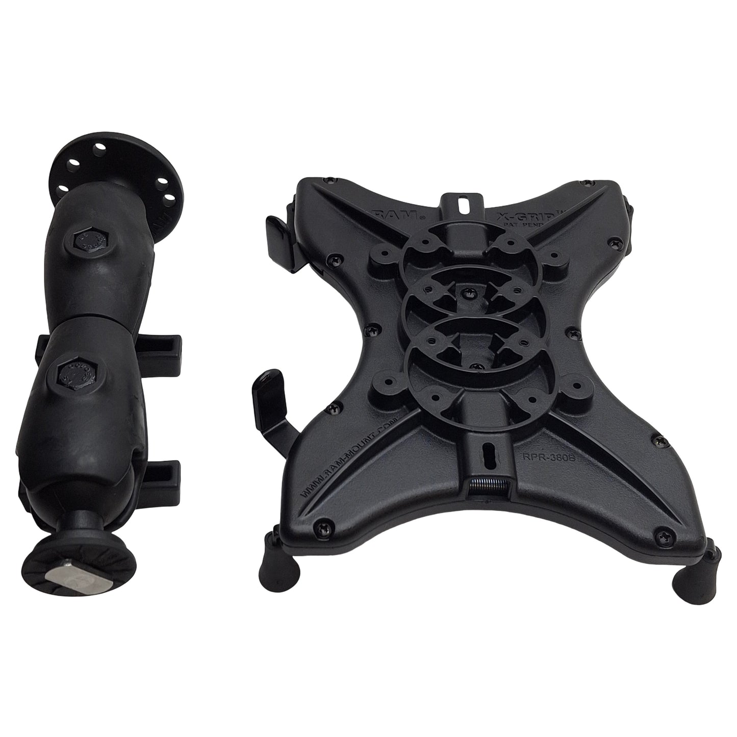 Used RAM Mounts RPR-380B X-Grip Universal Tablet Holder w/ Double Swivel Arm, Track