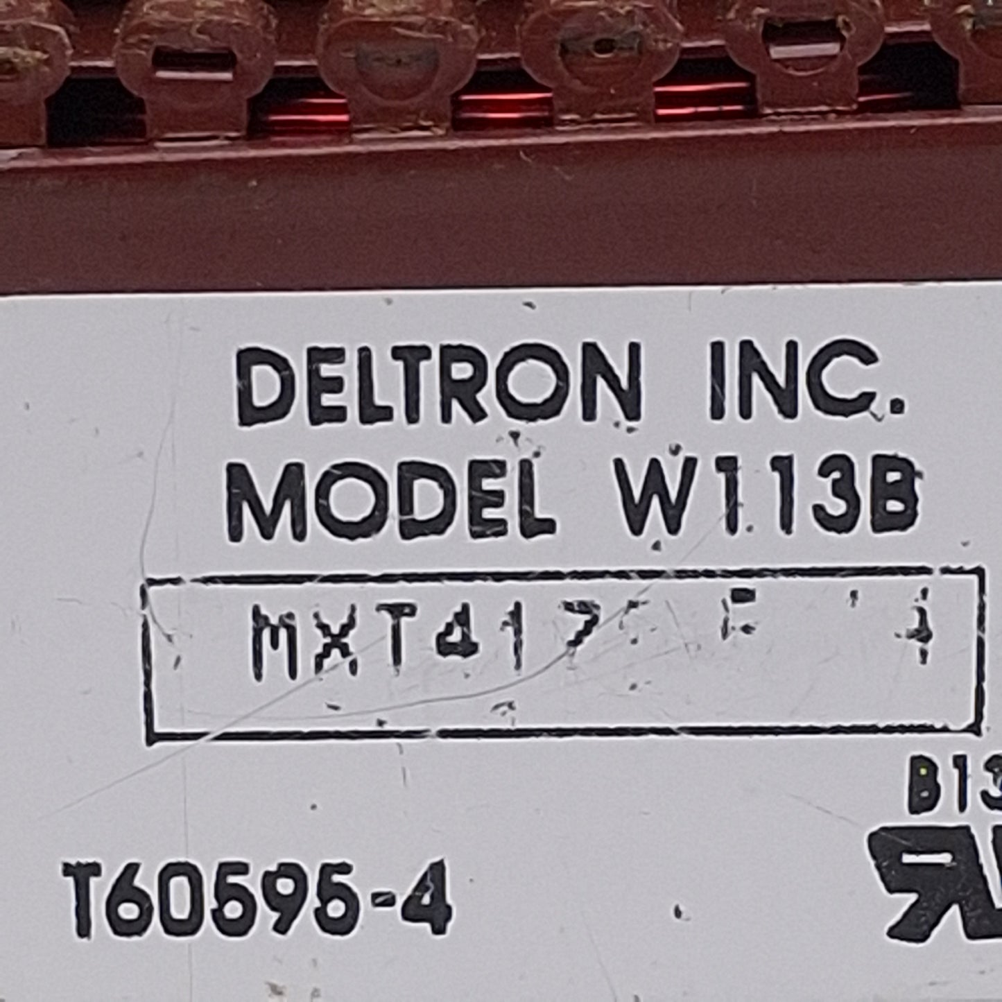 Used Deltron W113B Power Supply, 100/120/220/230/240VAC In, 2.4A 24VDC Out