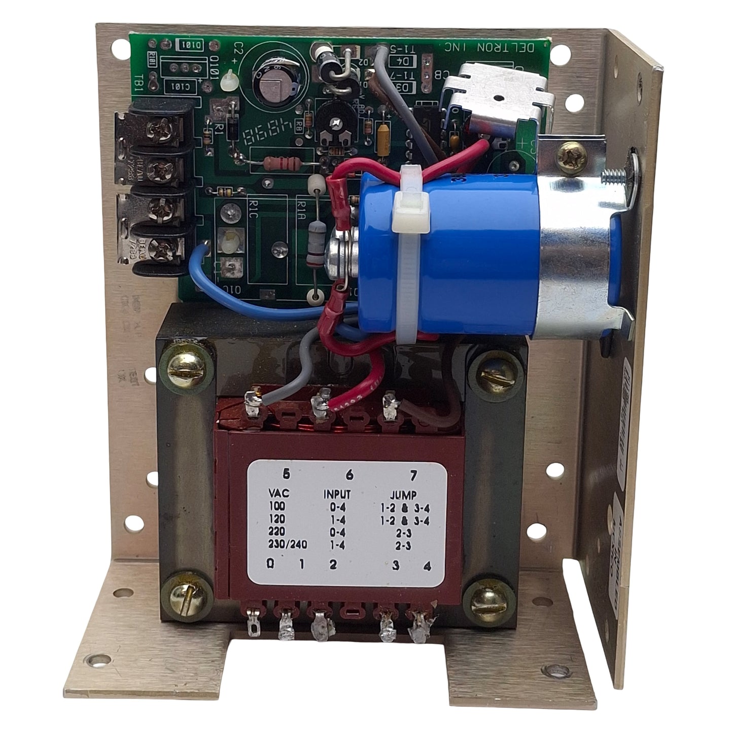 Used Deltron W113B Power Supply, 100/120/220/230/240VAC In, 2.4A 24VDC Out