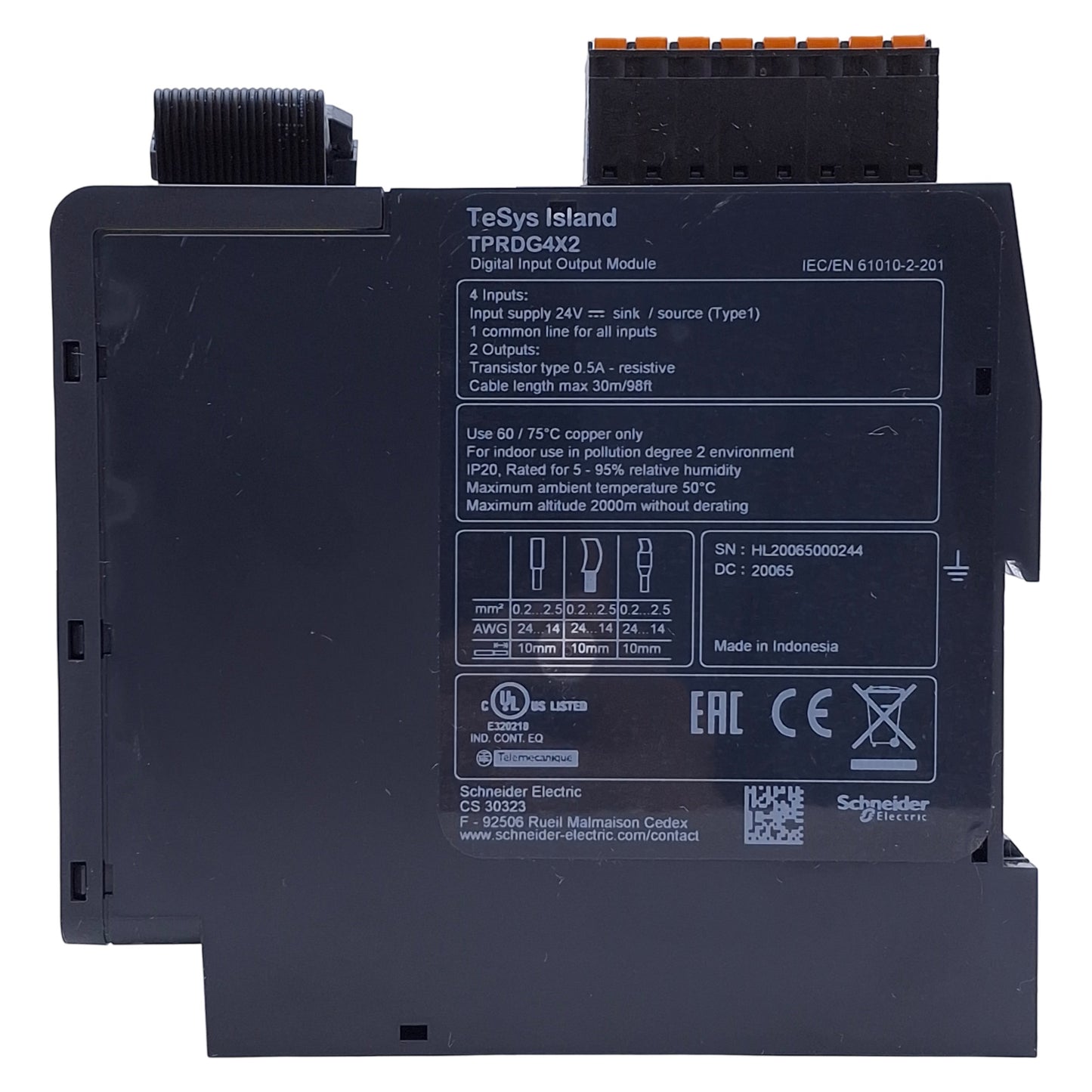 Used Schneider Electric TPRDG4X2 TeSys Digital IO Module 24VDC, 4 Input, 2 Output
