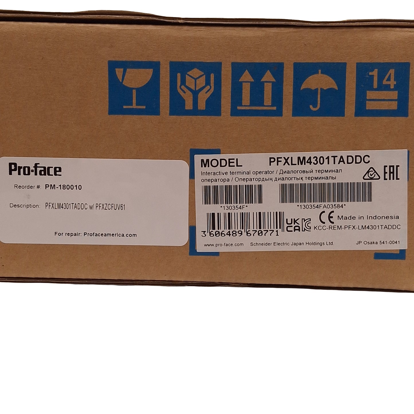 New – Open box Schneider Electric PFXLM4301TADDC Pro-Face LT4000M Touchscreen HMI, 5.7in, 24VDC