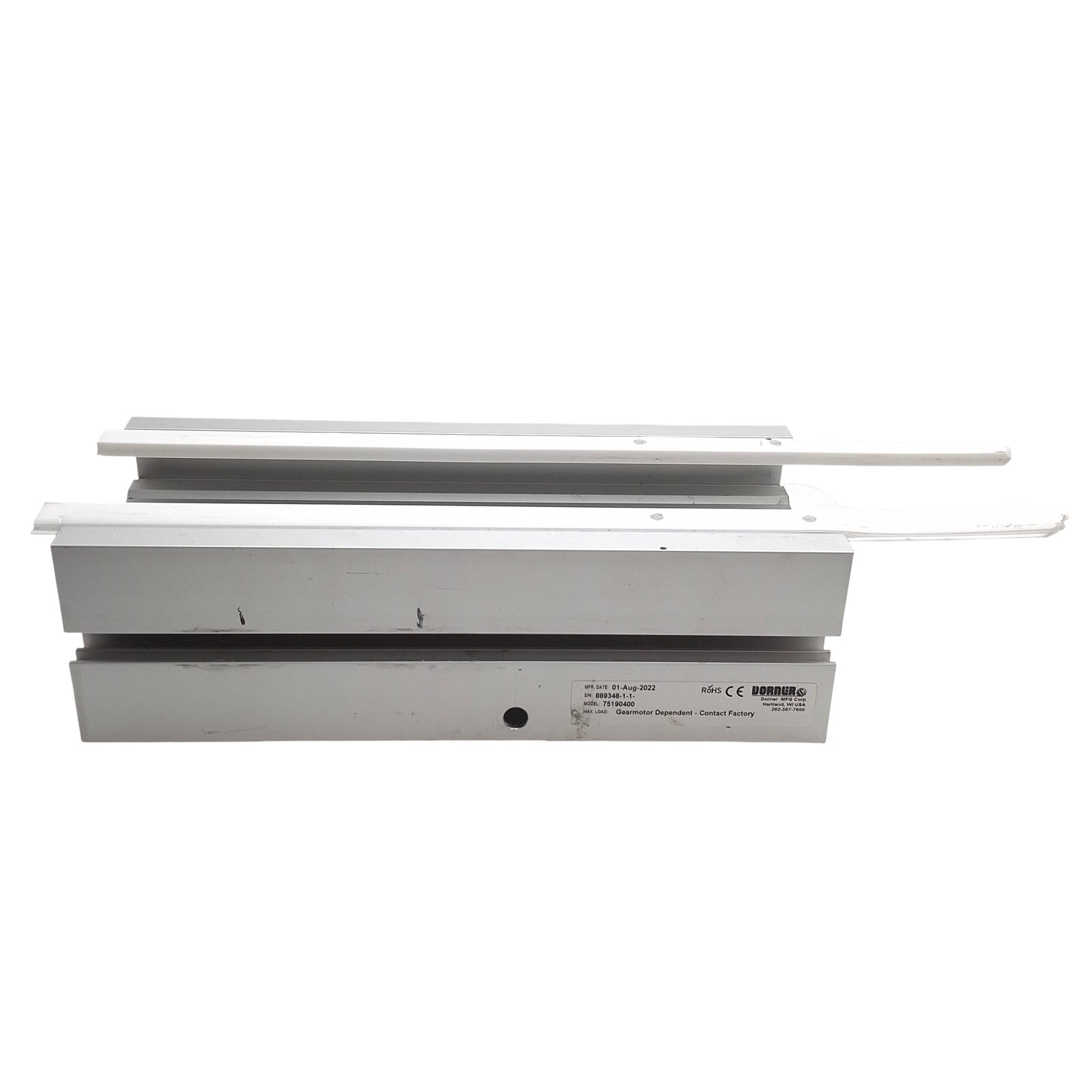 Used Dorner FCCB-3 9.875 Aluminum Conveyor Beam 105mm W x 75mm x 9.875in Length
