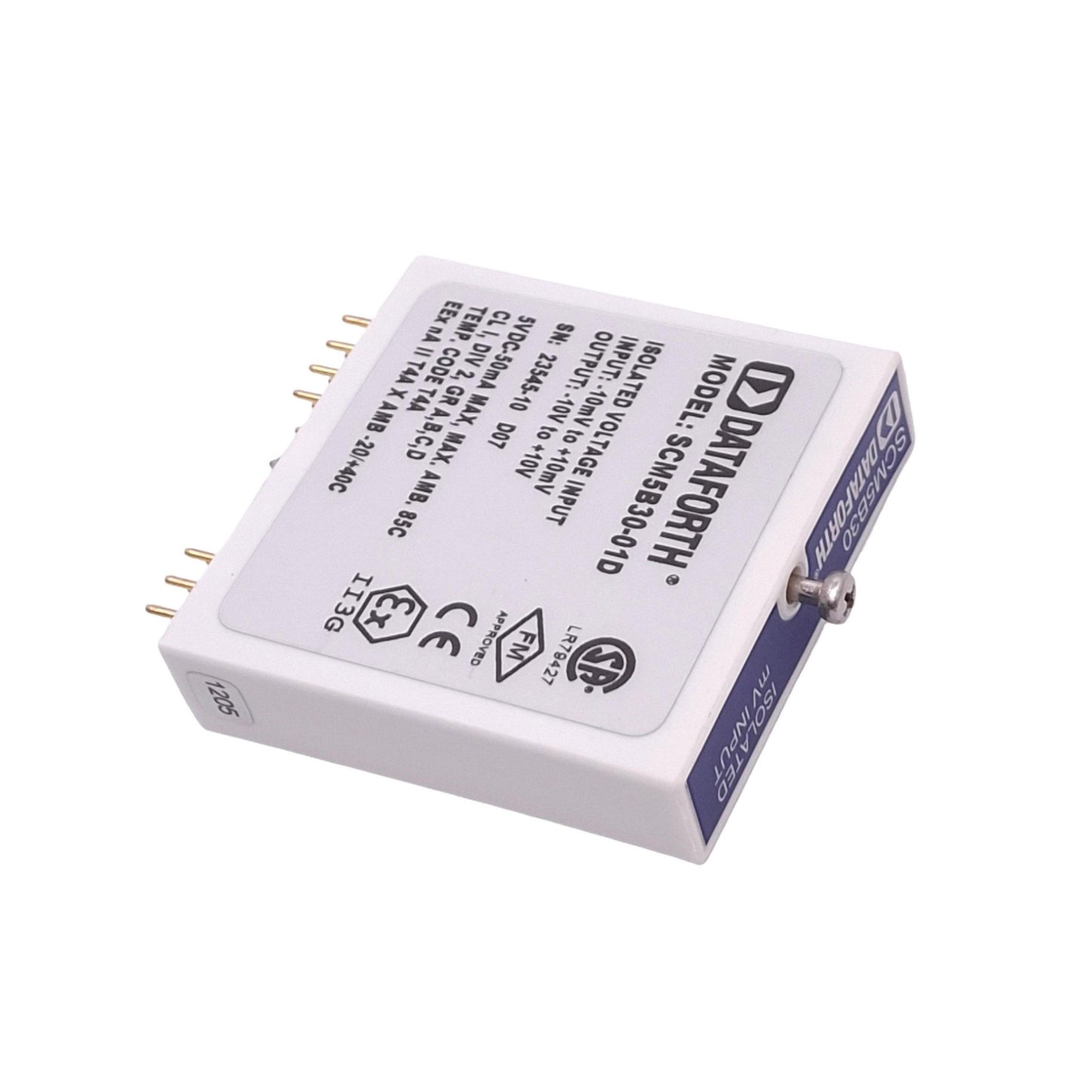 Used Dataforth SCM5B30-01D Isolated Analog Voltage Input Module, +-10mV In, +-10V Out