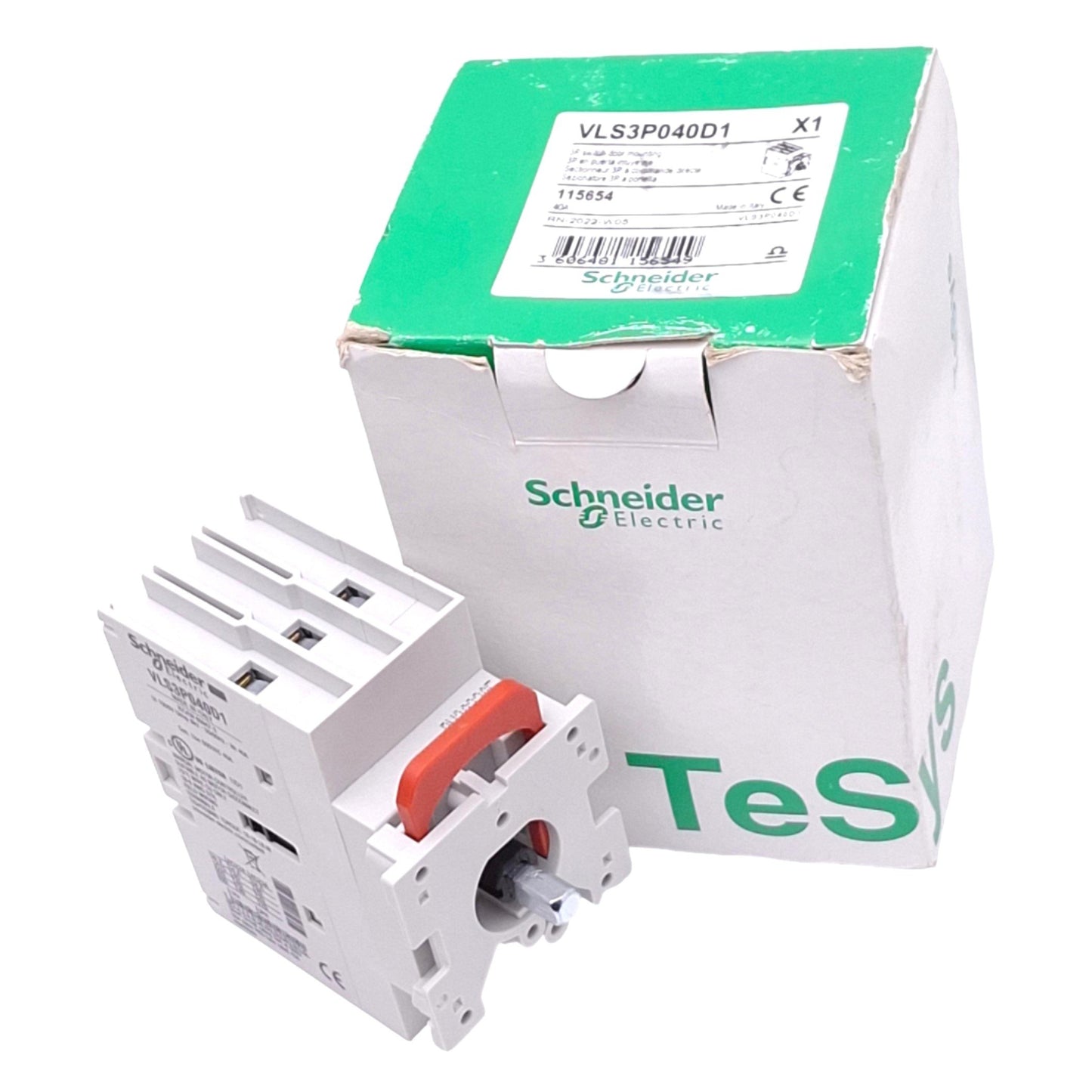 New Schneider Electric VLS3P040D1 TeSys Disconnect Switch, 3-Pole 40A, 20hp 480VAC