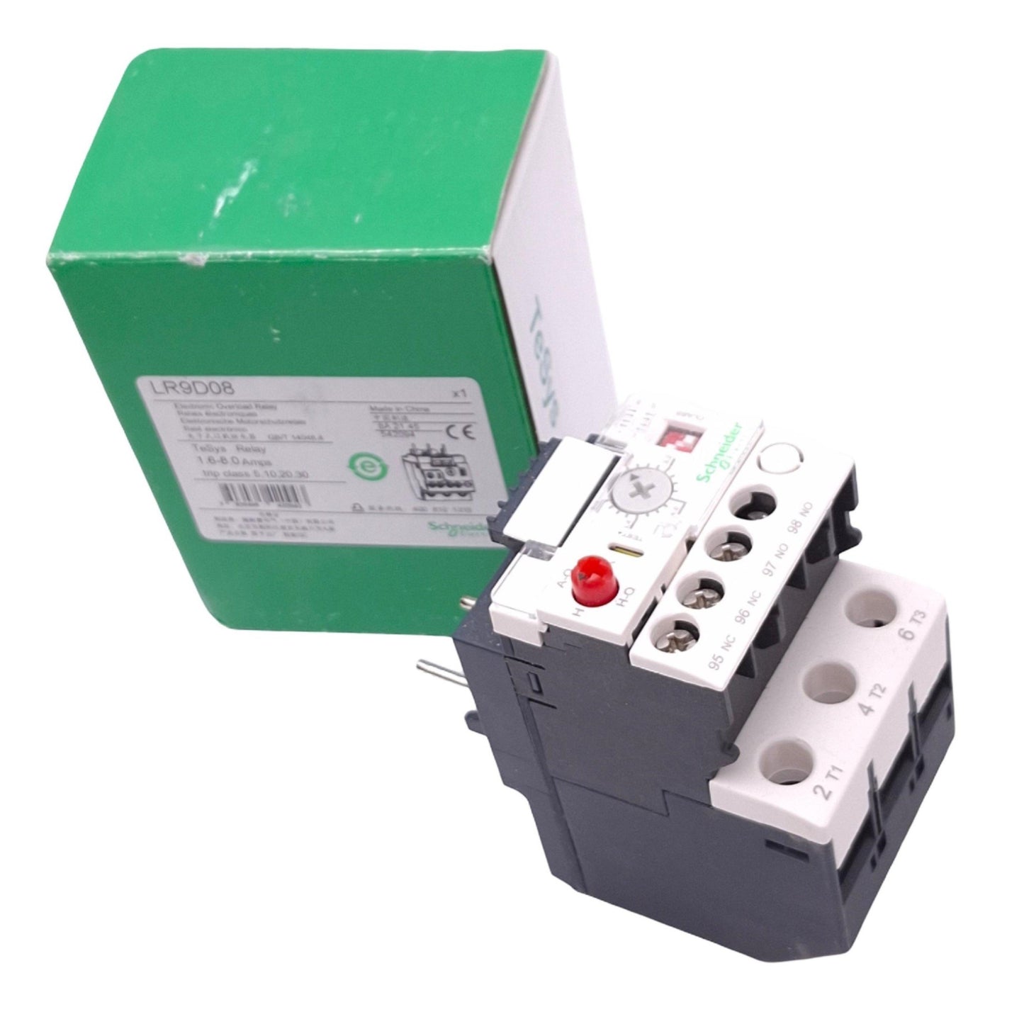 New Schneider Electric LR9D08 TeSys Thermal Overload Relay, 3-Pole 1.6-8A, 600V Max