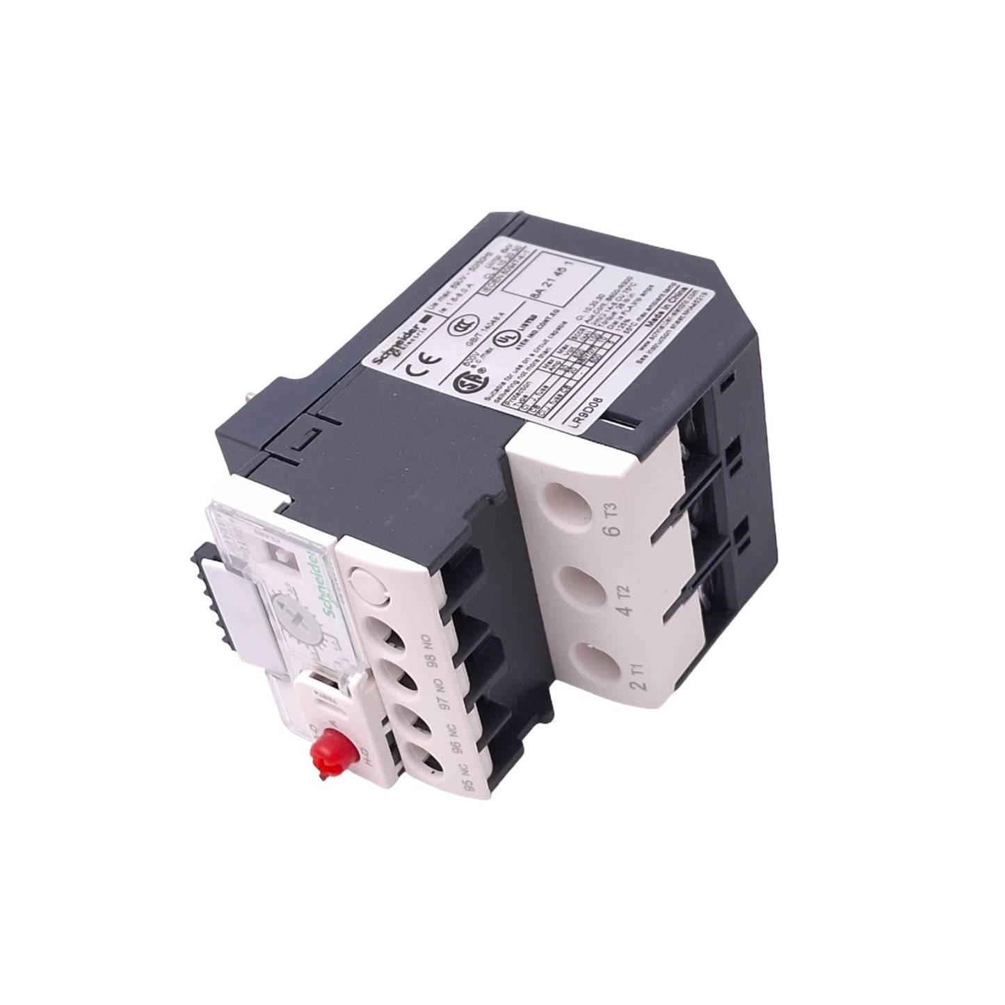 New Schneider Electric LR9D08 TeSys Thermal Overload Relay, 3-Pole 1.6-8A, 600V Max