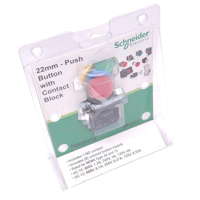 New Schneider Electric XB4AB1 Harmony Pushbutton Kit, 22mm, 1NO, 240V 3A Max