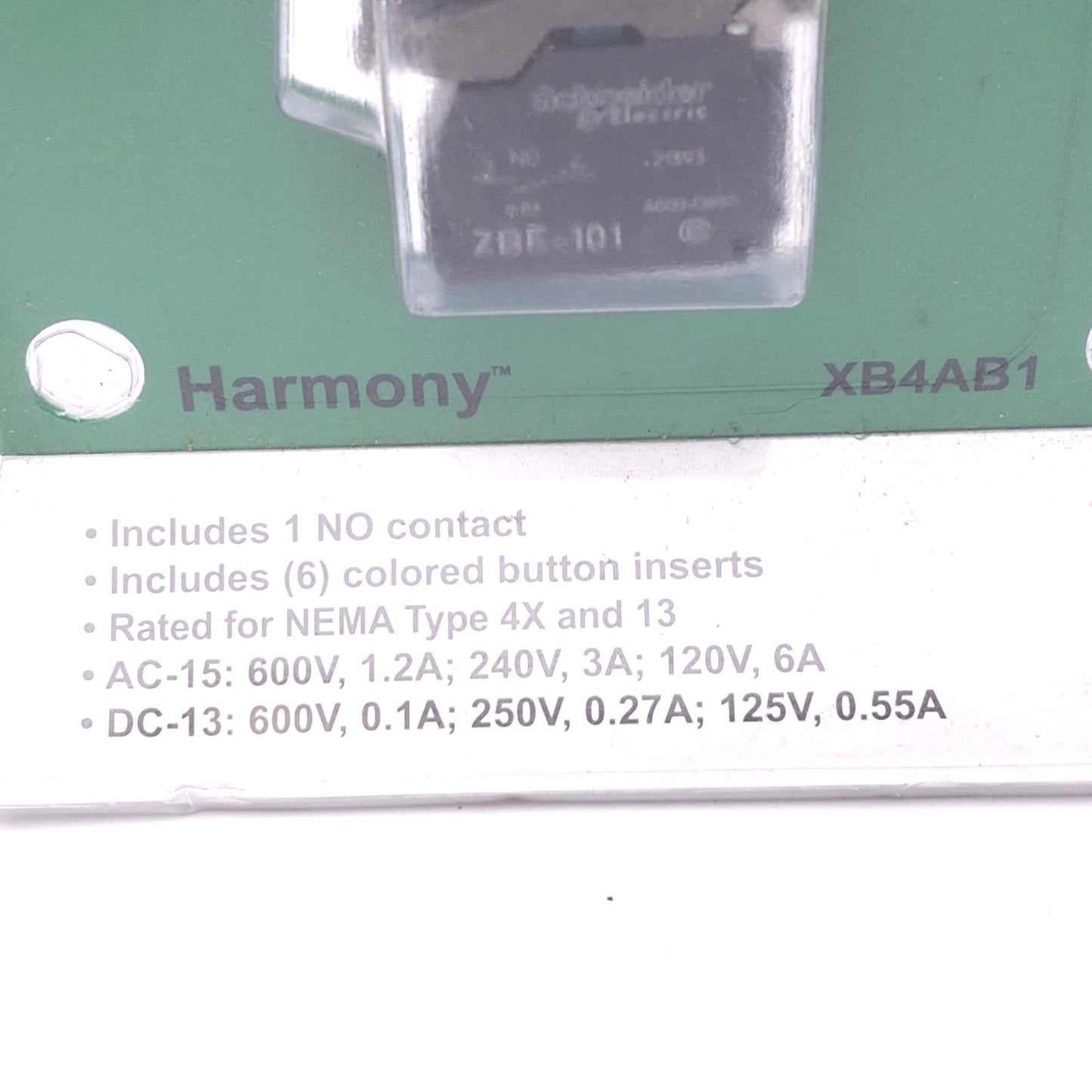 New Schneider Electric XB4AB1 Harmony Pushbutton Kit, 22mm, 1NO, 240V 3A Max