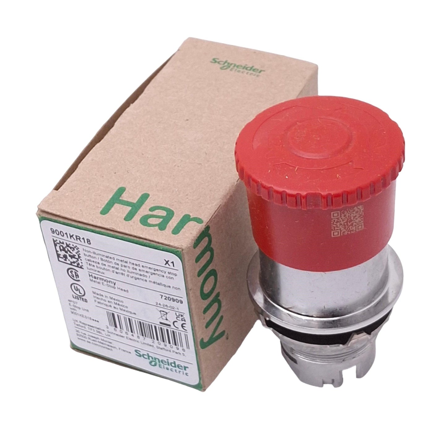 New Schneider Electric 9001KR18 Red E-Stop Mushroom Head for 30mm Push/Twist Switch