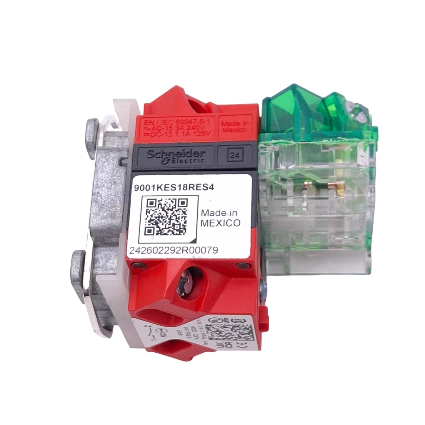 New Schneider Electric 9001KES18RES4, Harmony Body for 30mm E-Stop Switch, 2NC 1NO