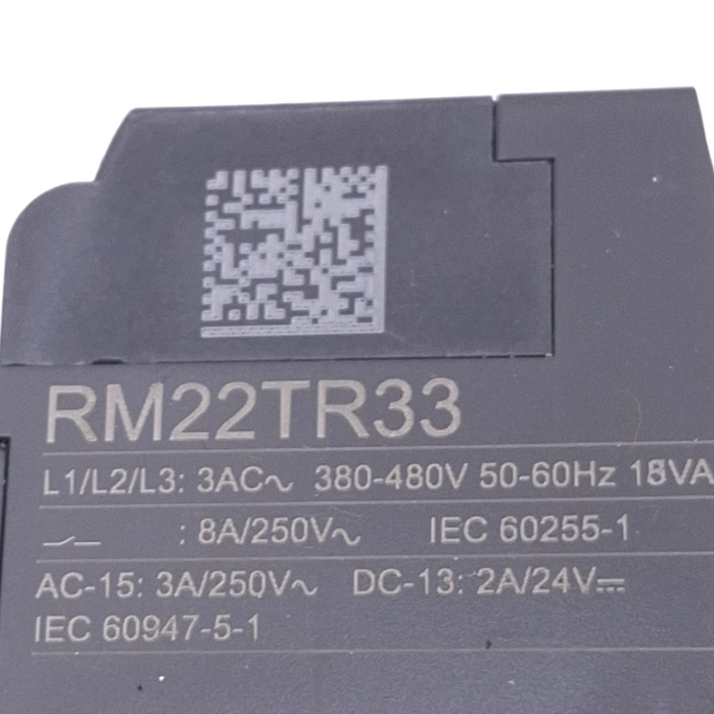 Used Schneider Electric RM22TR33 Harmony Control Relay, 3-Phase, 380-480VAC, DIN Rail