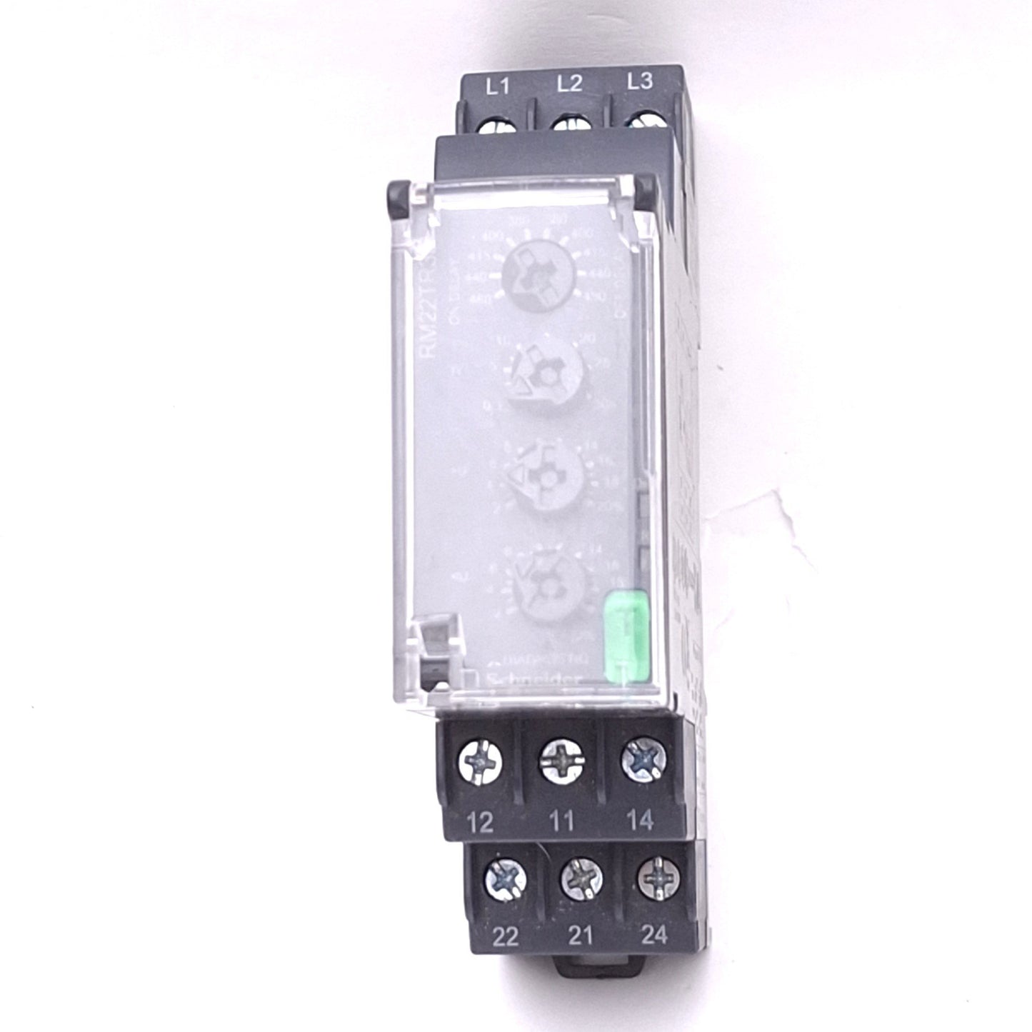 Used Schneider Electric RM22TR33 Harmony Control Relay, 3-Phase, 380-480VAC, DIN Rail