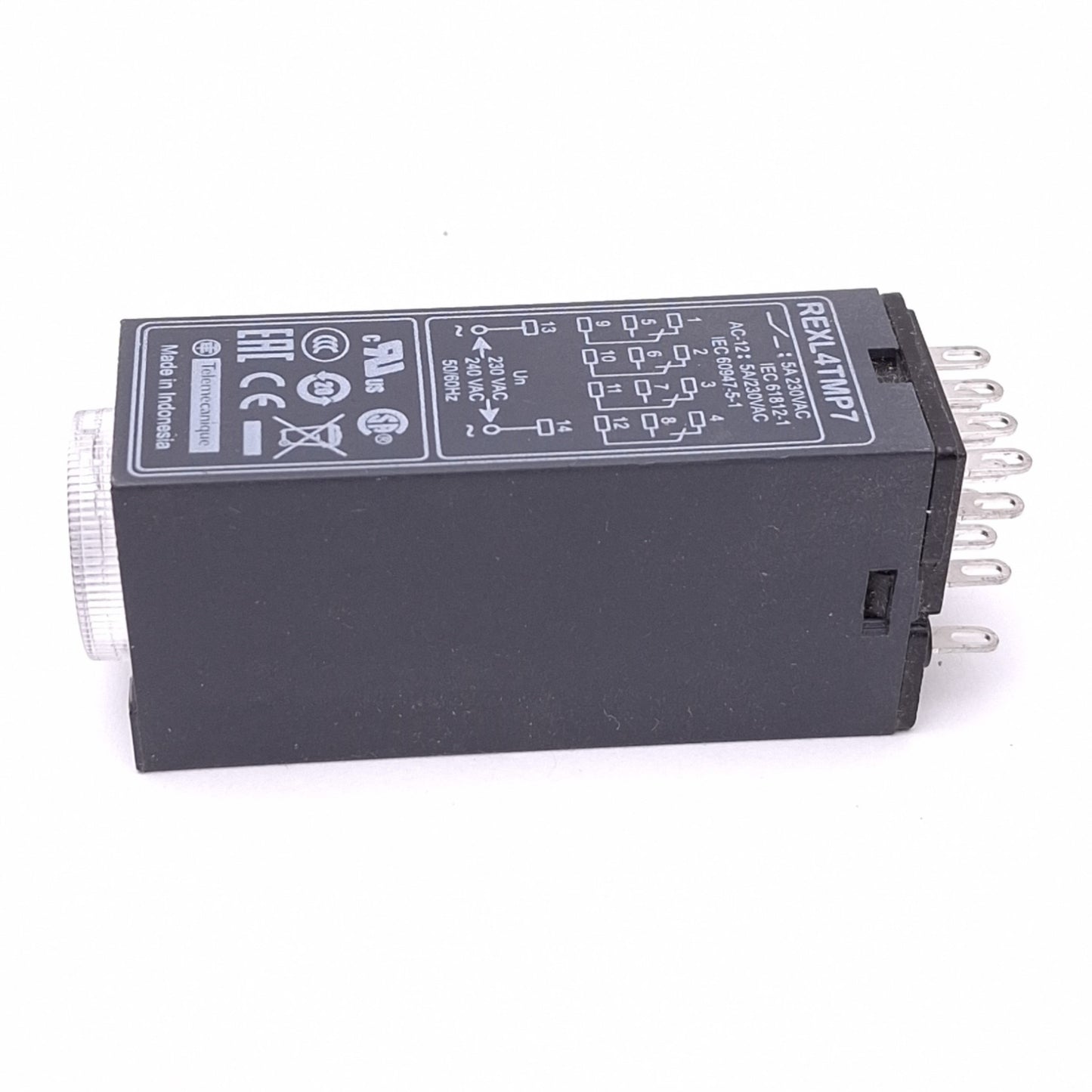 New – Open box Schneider Electric REXL4TMP7 Zelio Time Delay Relay, 4PDT 0.1s-100h, 230VAC Coil