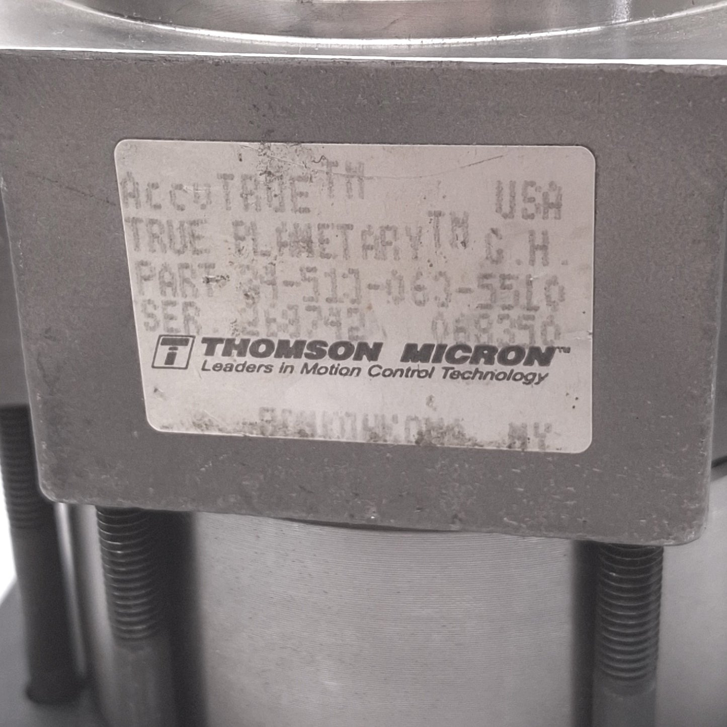 Used Thomson Micron 7.5-010-U0 AccuTrue Planetary Gearhead, 10:1 Ratio, 22mm Shaft