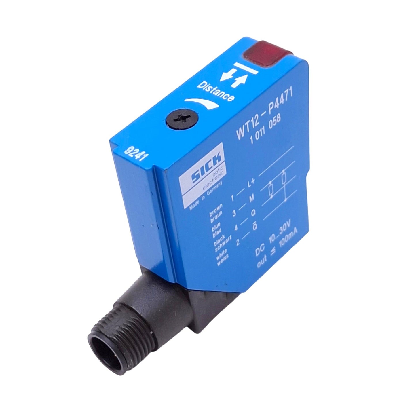 Used Sick WT12-P4471 Photoelectric Sensor, 100mm Range, 10-30VDC, PNP Out, M12 4-Pin