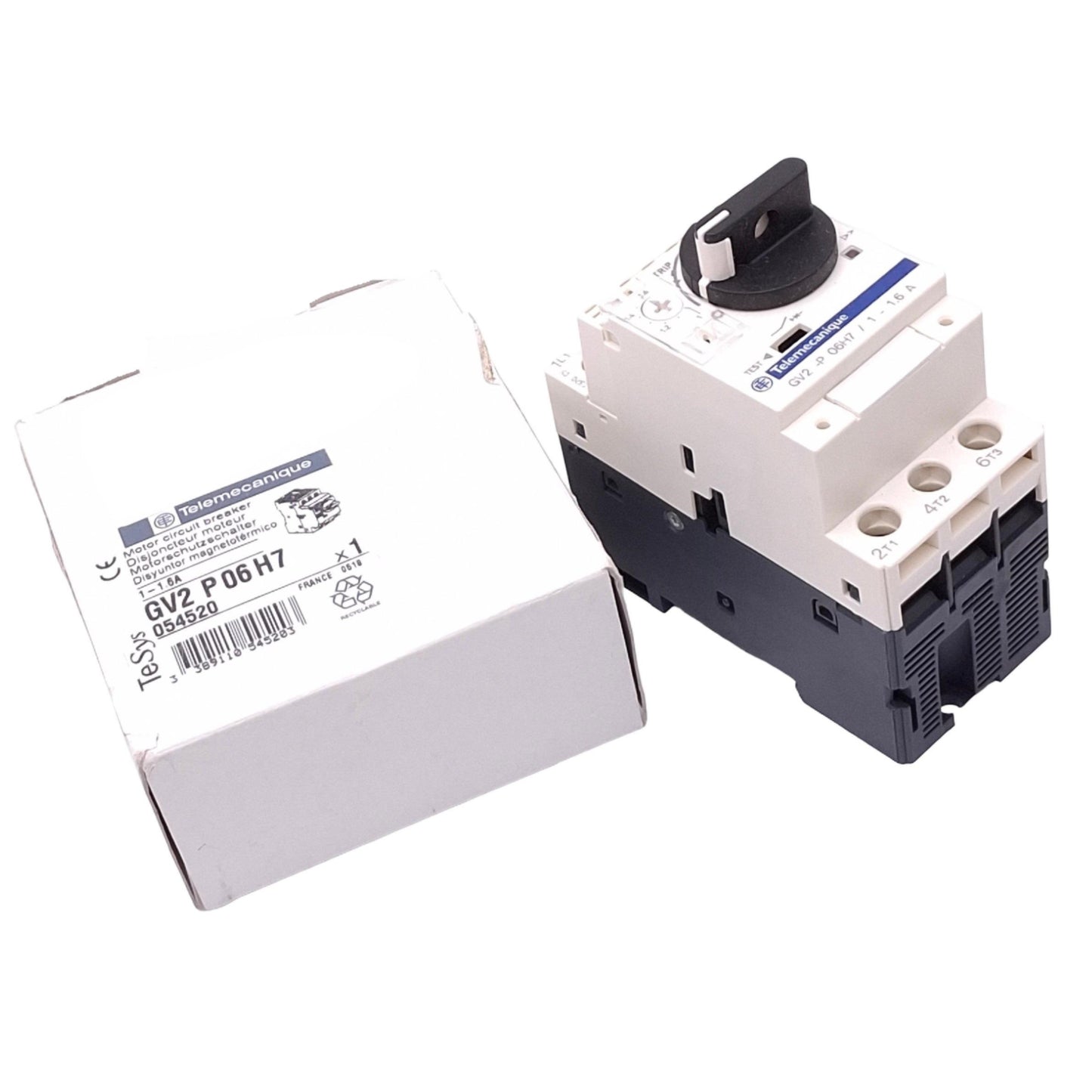 New Telemecanique GV2-P06H7 Motor Circuit Breaker, 3-Pole 1-1.6A, 0.55kW 400VAC Max