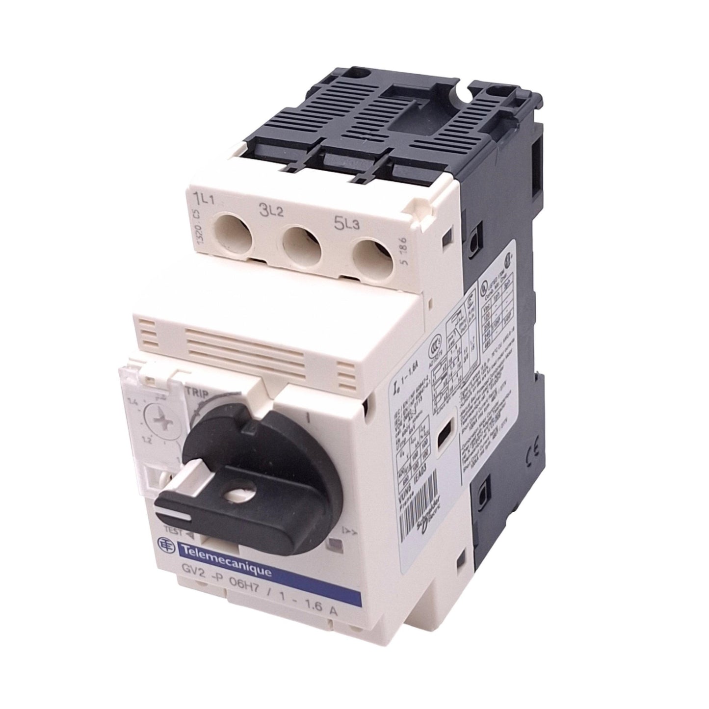 New Telemecanique GV2-P06H7 Motor Circuit Breaker, 3-Pole 1-1.6A, 0.55kW 400VAC Max