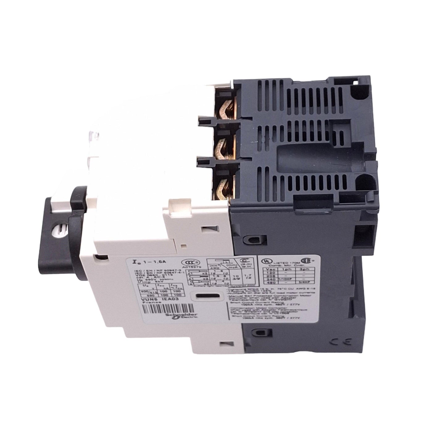 New Telemecanique GV2-P06H7 Motor Circuit Breaker, 3-Pole 1-1.6A, 0.55kW 400VAC Max