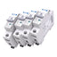 Used Lot of 4 Eaton WMZS1C02 Circuit Breakers, 1-Pole 2A, 230/400VAC Max, DIN Rail