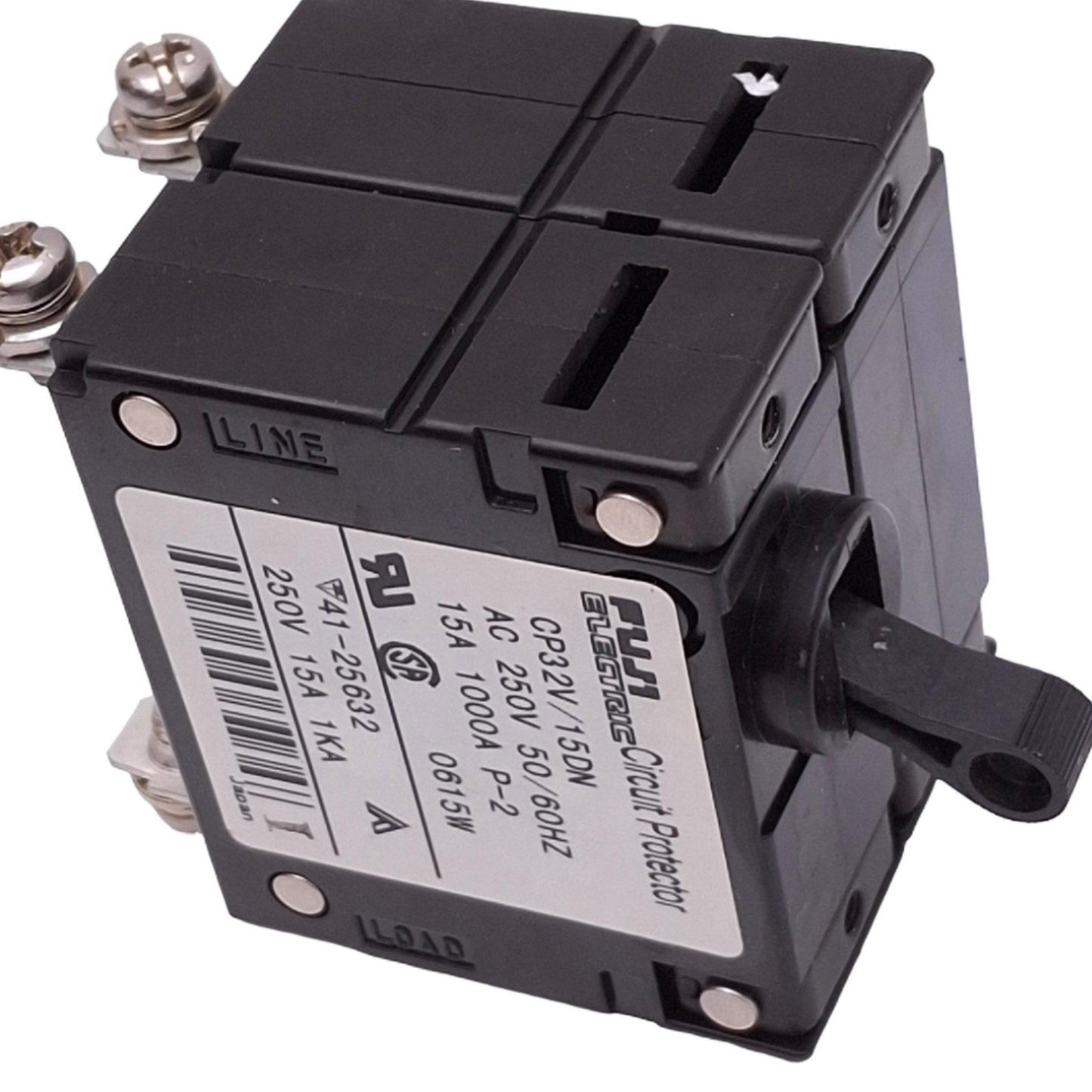 Used Fuji Electric CP32V/15DN Magnetic Circuit Protector, 2-Pole 15A, 250VAC Max