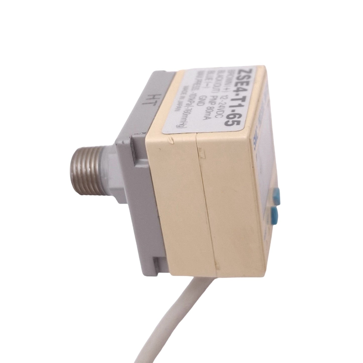 Used SMC ZSE4-T1-65 Digital Vacuum Pressure Switch, -101kPa, 12-24VDC, PNP, 1/8 NPT