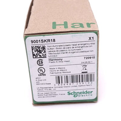New Schneider Electric 9001SKR18 Red E-Stop Mushroom Head for 30mm Push/Twist Switch
