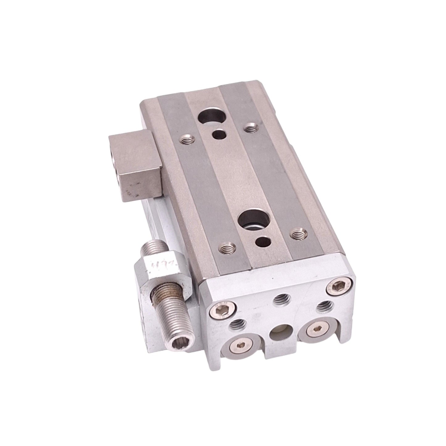 Used SMC MXQ16-40 Pneumatic Slide Table, 16mm Bore, 40mm Stroke, 0.15-0.7MPa, M5