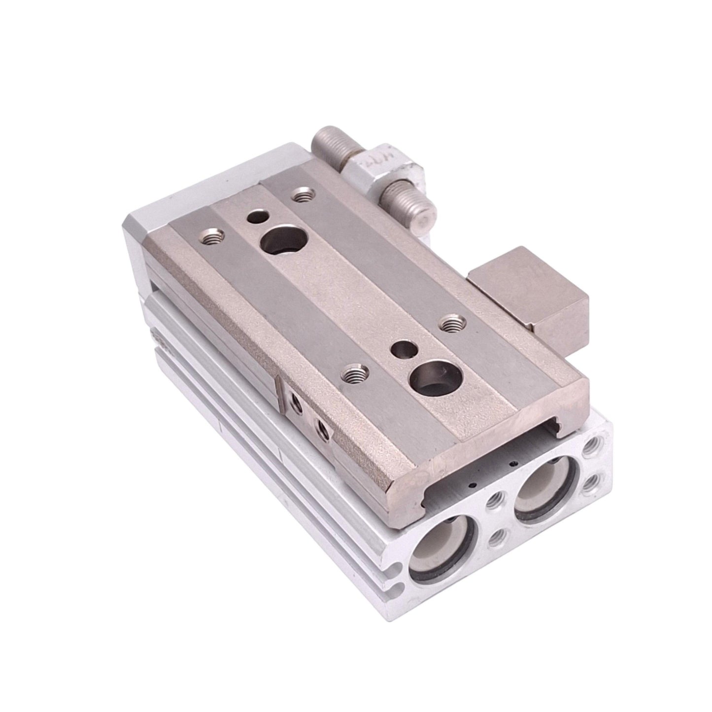 Used SMC MXQ16-40 Pneumatic Slide Table, 16mm Bore, 40mm Stroke, 0.15-0.7MPa, M5