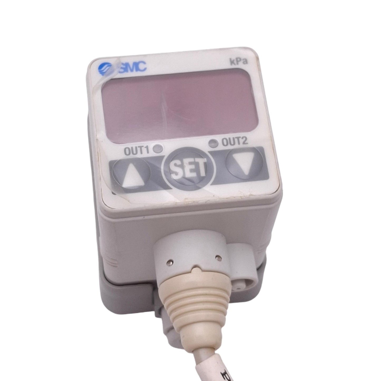 Used SMC ZSE40-C4-22L Digital Vacuum Pressure Switch, -101.3~10.0kPa, 24VDC, NPN Out