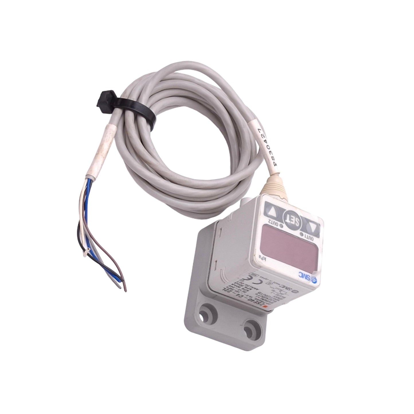 Used SMC ZSE40-C4-22L Digital Vacuum Pressure Switch, -101.3~10.0kPa, 24VDC, NPN Out