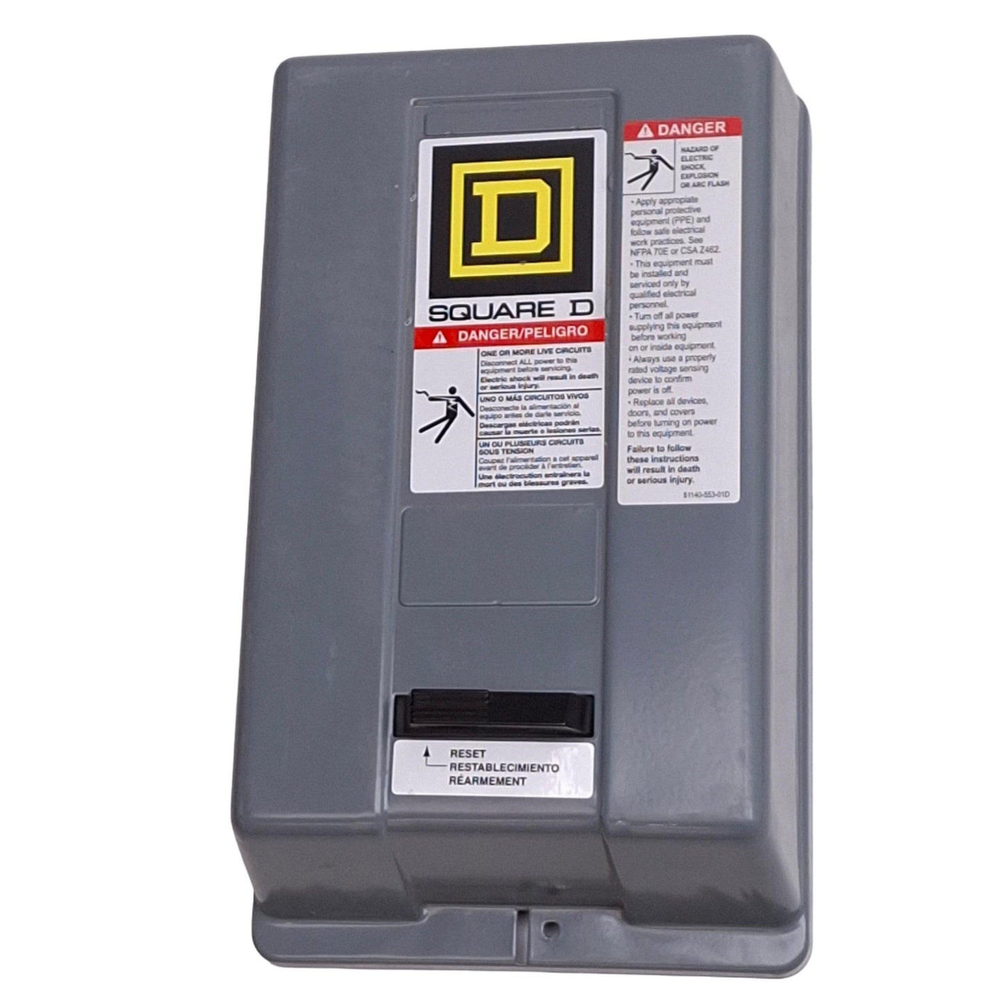 New – Open box Square D 8536SBG3V02H30S Motor Starter, 3-Pole 18A, 120VAC, NEMA 1 Enclosure