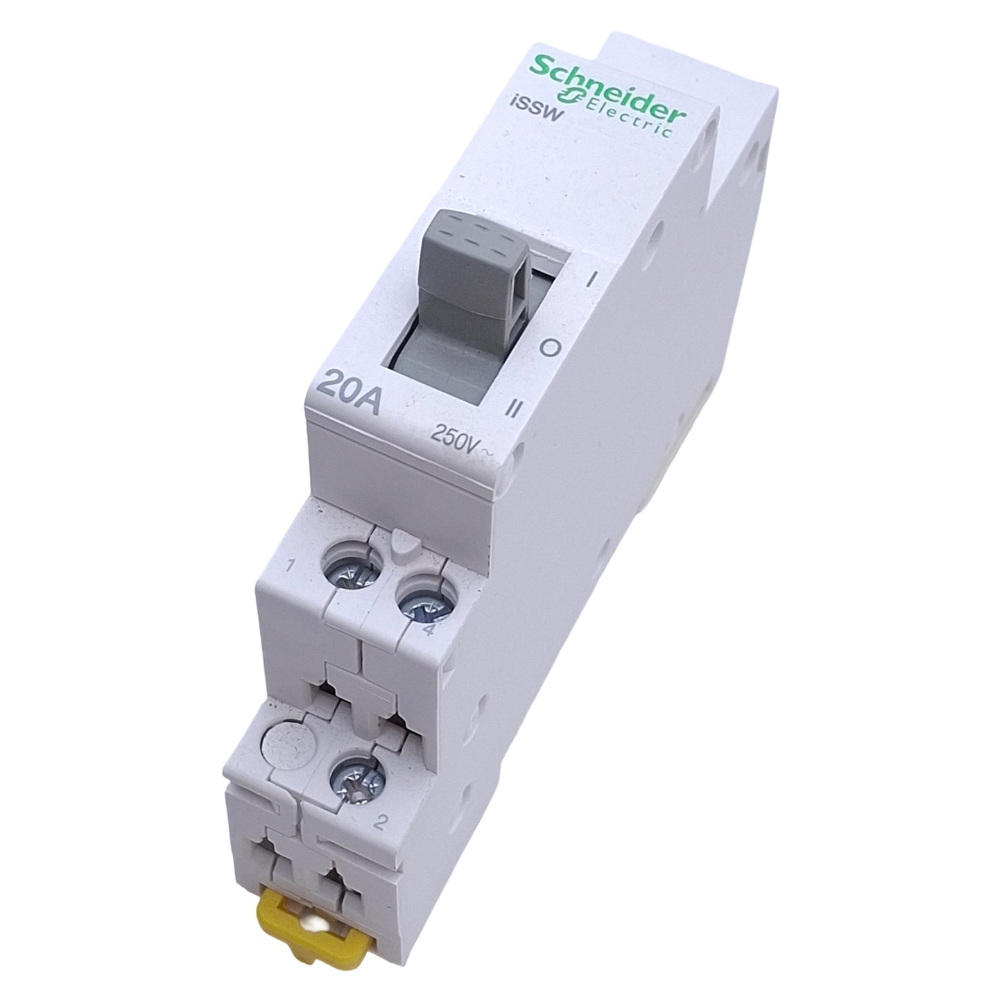 Used Schneider Electric A9E18073 Linear Switch 3-Position, 1CO, 250VAC 20A, DIN Rail