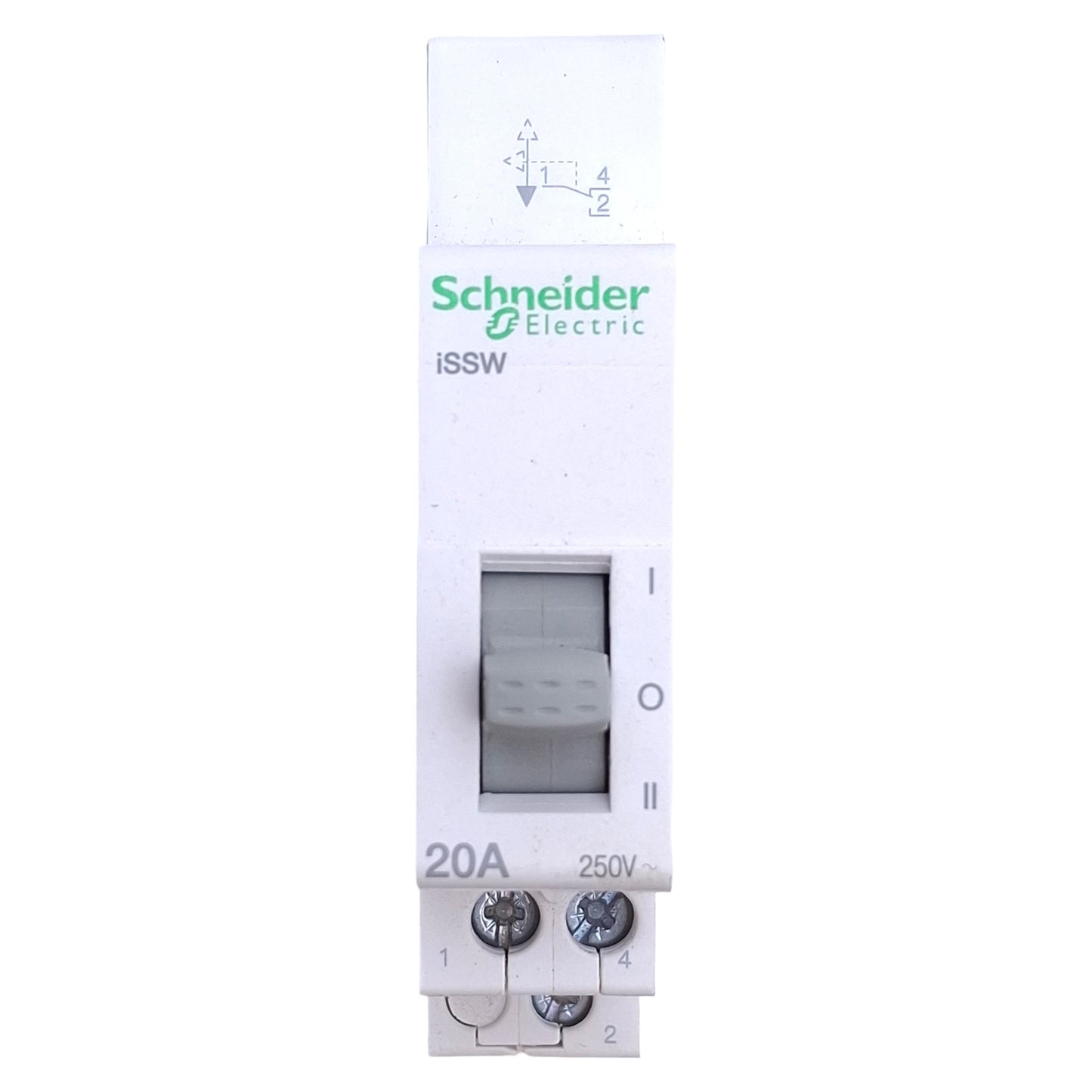 Used Schneider Electric A9E18073 Linear Switch 3-Position, 1CO, 250VAC 20A, DIN Rail