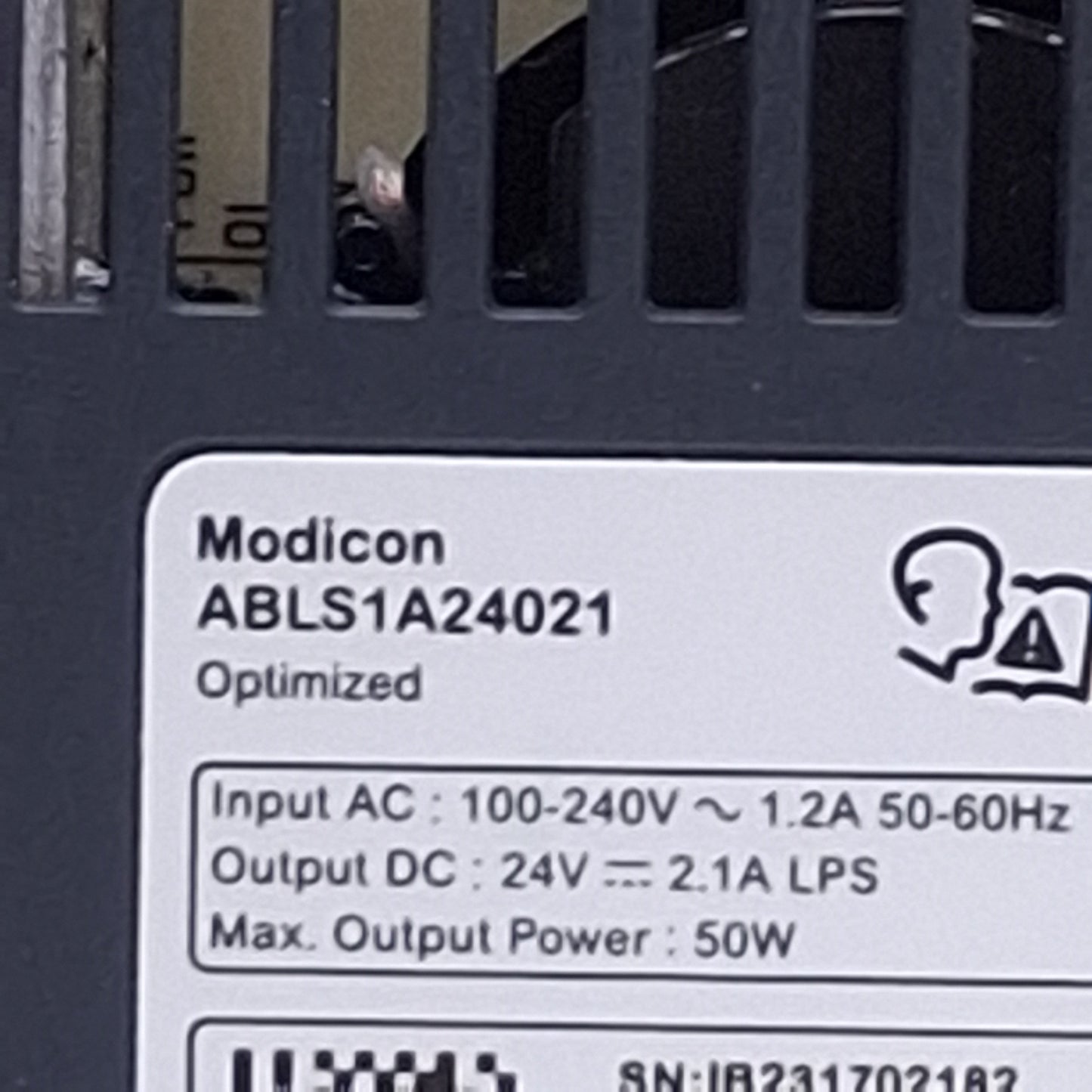 Used Schneider Electric ABLS1A24021 Regulated Power Supply 100-240VAC In, 24VDC Out