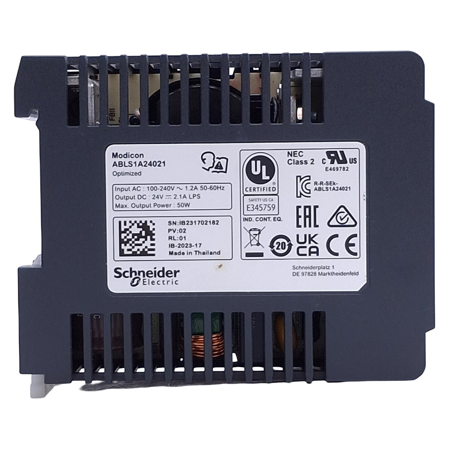 Used Schneider Electric ABLS1A24021 Regulated Power Supply 100-240VAC In, 24VDC Out