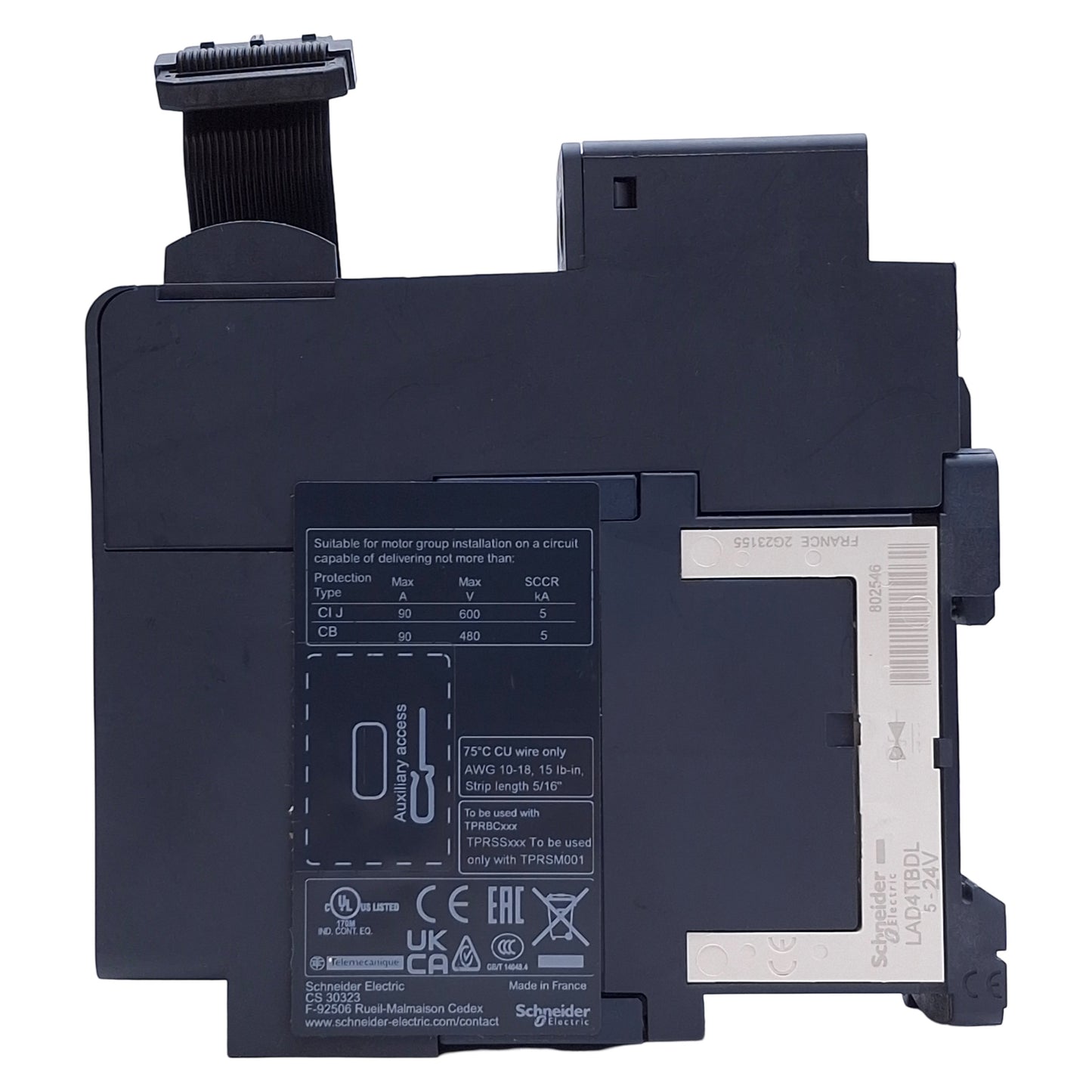 Used Schneider Electric TPRST009 TeSys Motor Starter 3-Pole, 24VDC, 15A, DIN Rail
