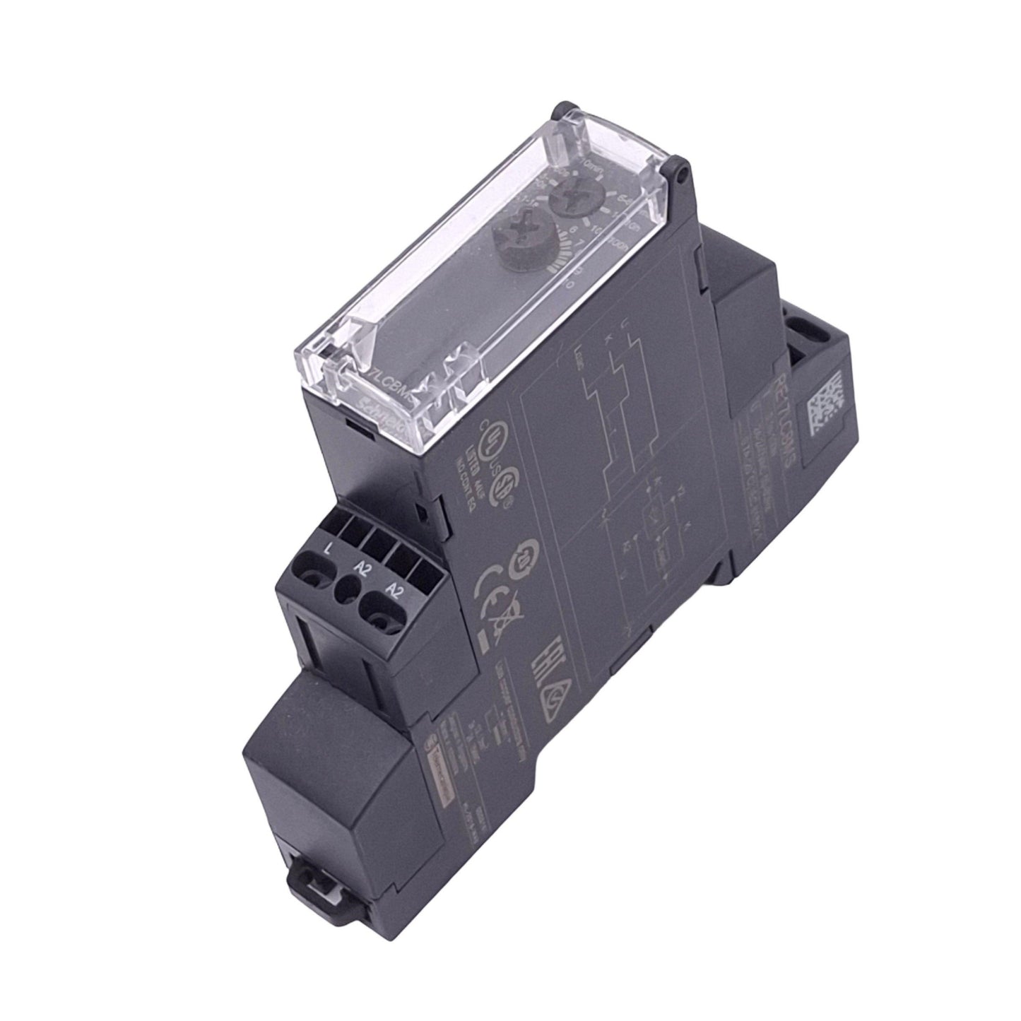 Used Schneider Electric RE17LCBMS Timer Relay, SPDT, 0.1s-100h, 24-240VAC, 0.7A