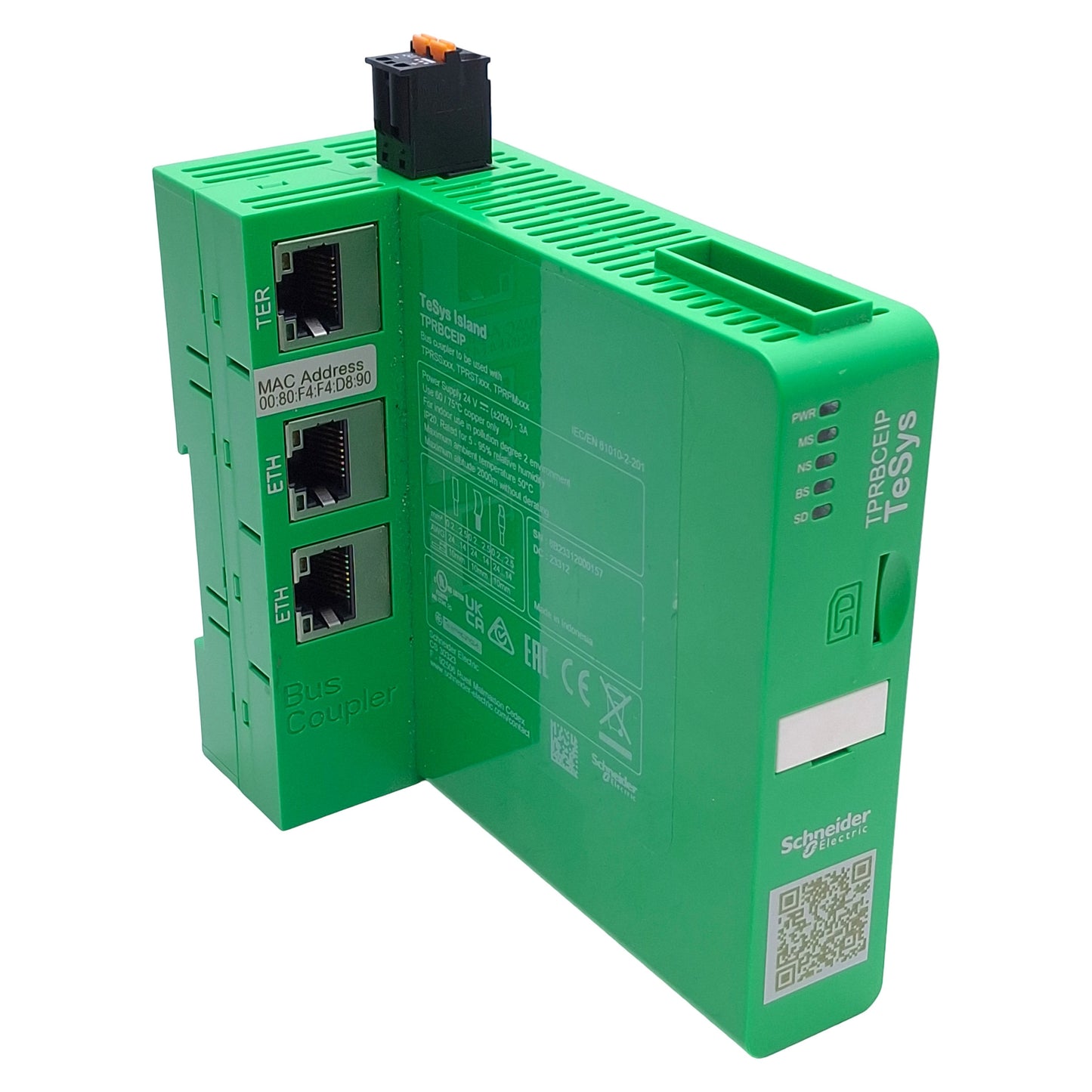 Used Schneider Electric TPRBCEIP TeSys Ethernet Bus Coupler 24VDC 3A, DIN Rail