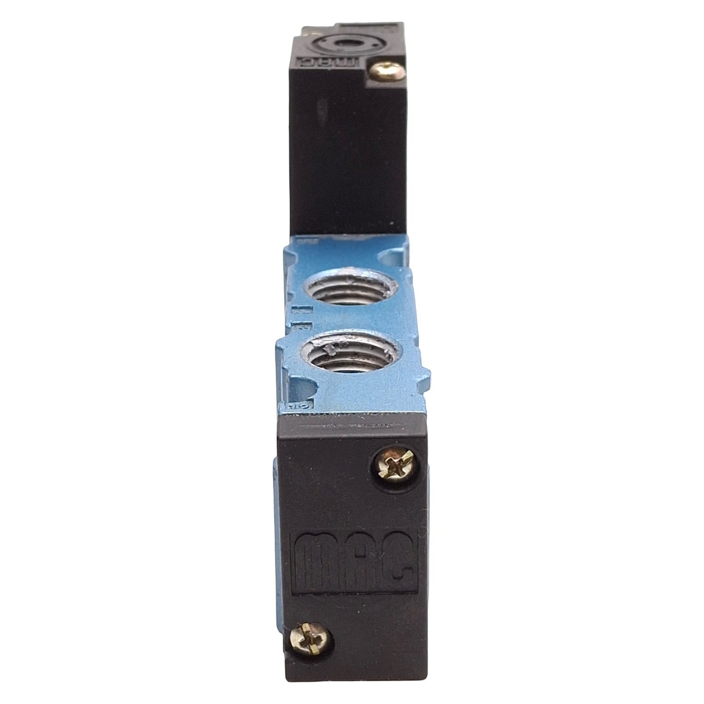 Used Mac 411A-B0A-DM-DDAJ-1KJ Solenoid Valve, 5/2-Way, 1/8in & 1/4in NPT, 24VDC Coil
