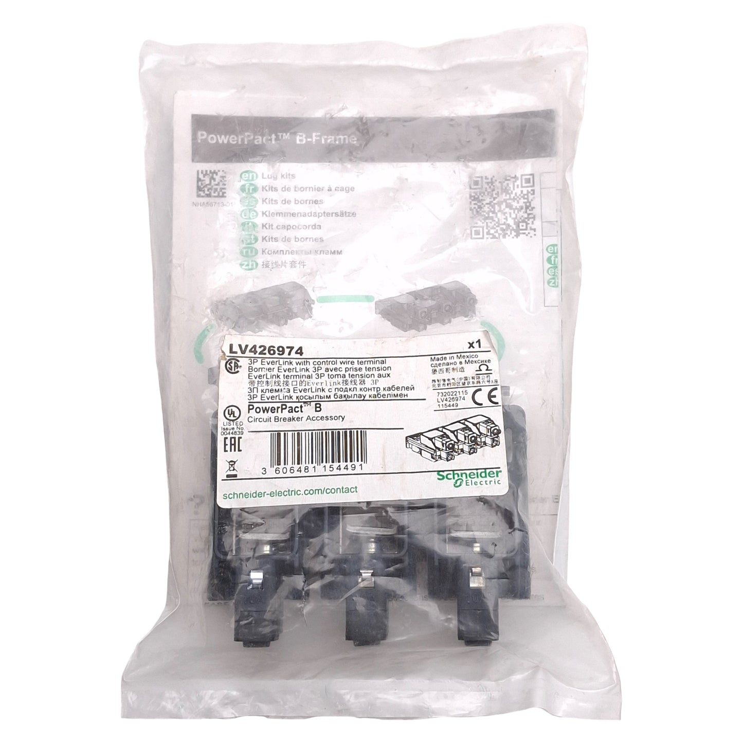New Schneider Electric LV426974 EverLink Lug Kit For PowerPacT B Circuit Breaker