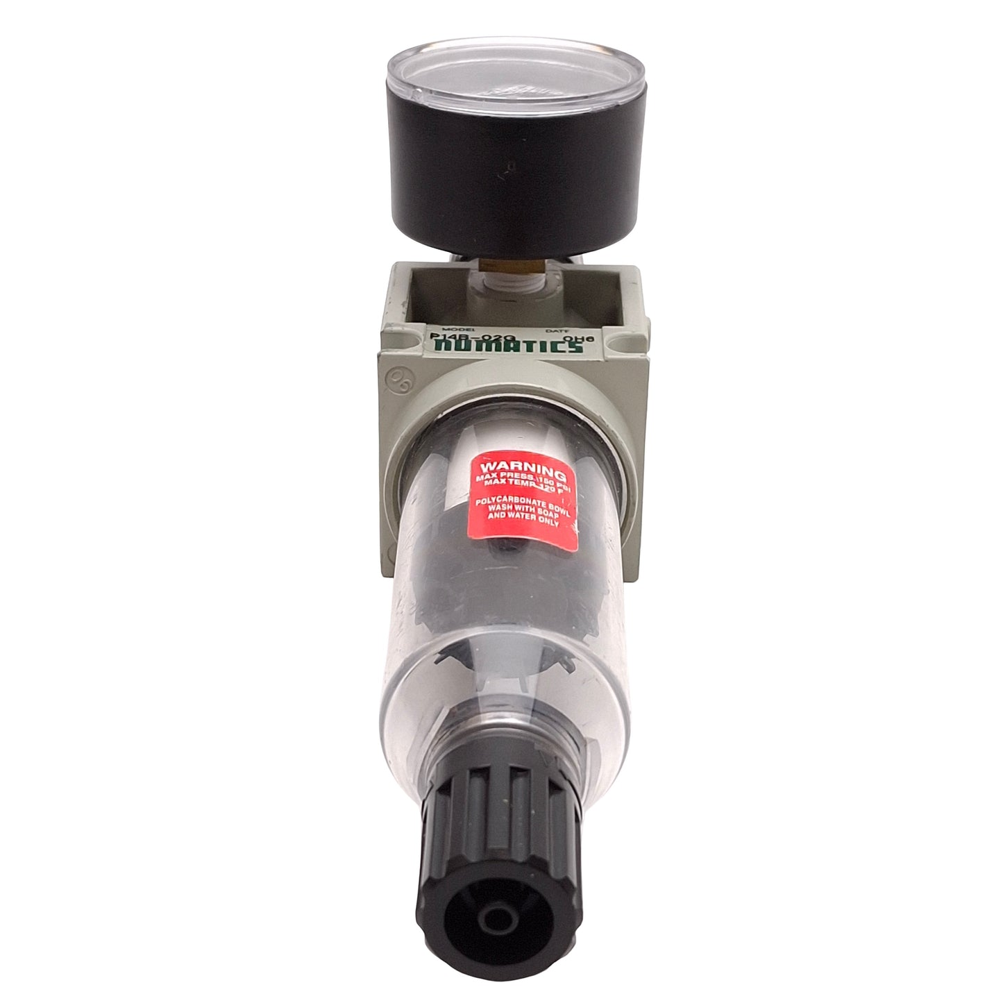 Used Numatics P14B-02G FlexiBlock FRL Pneumatic Regulator, 0-125psig Set, 1/4in NPTF